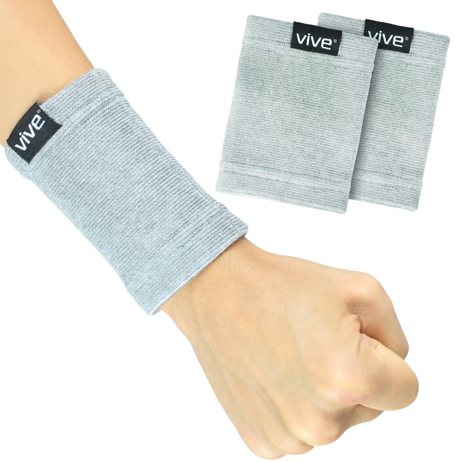 Vive Muñequeras de compresión para mujeres y hombres (par)  Pulsera de soporte elástica para alivio del dolor y circulación  Soporte de muñeca para