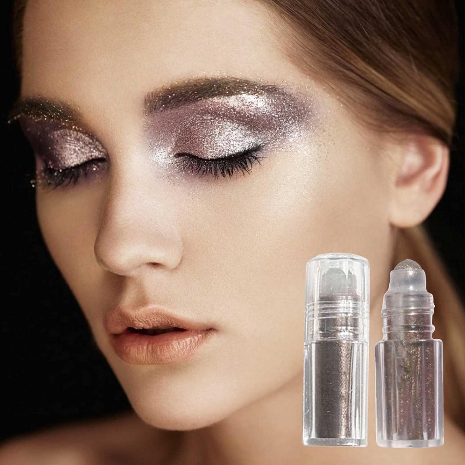 Sombra de ojos con purpurina de diamantes de 5 colores, sombra de ojos de sirena brillante de larga duración, sombra de ojos con lentejuelas