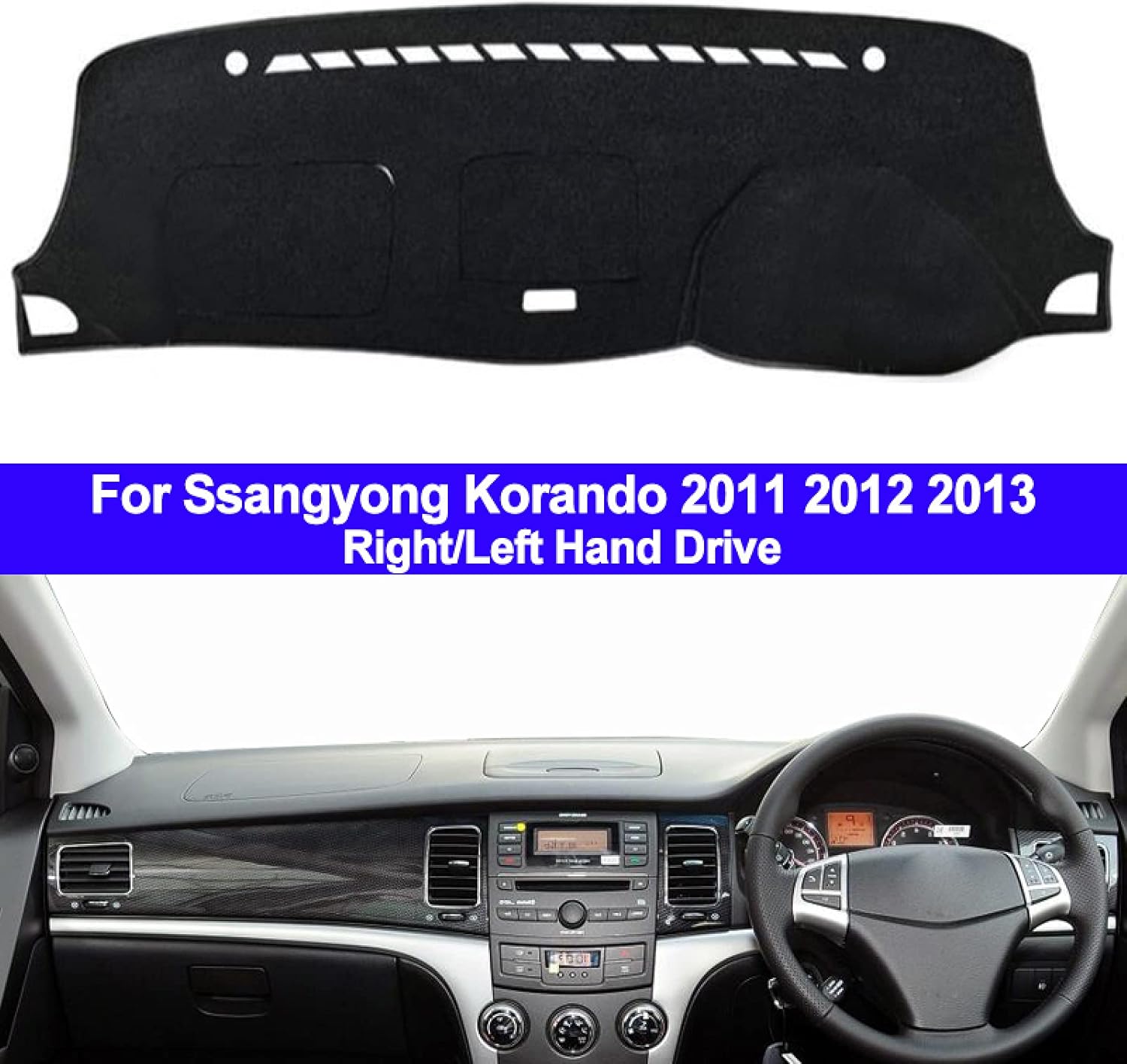 for SsangYong Korando 2011 2012 2013, Car Dashboard Cover Dash Mat Carpet Cape LHD RHD 2 Layers Auto Sunshade Anti-Sun Cushion