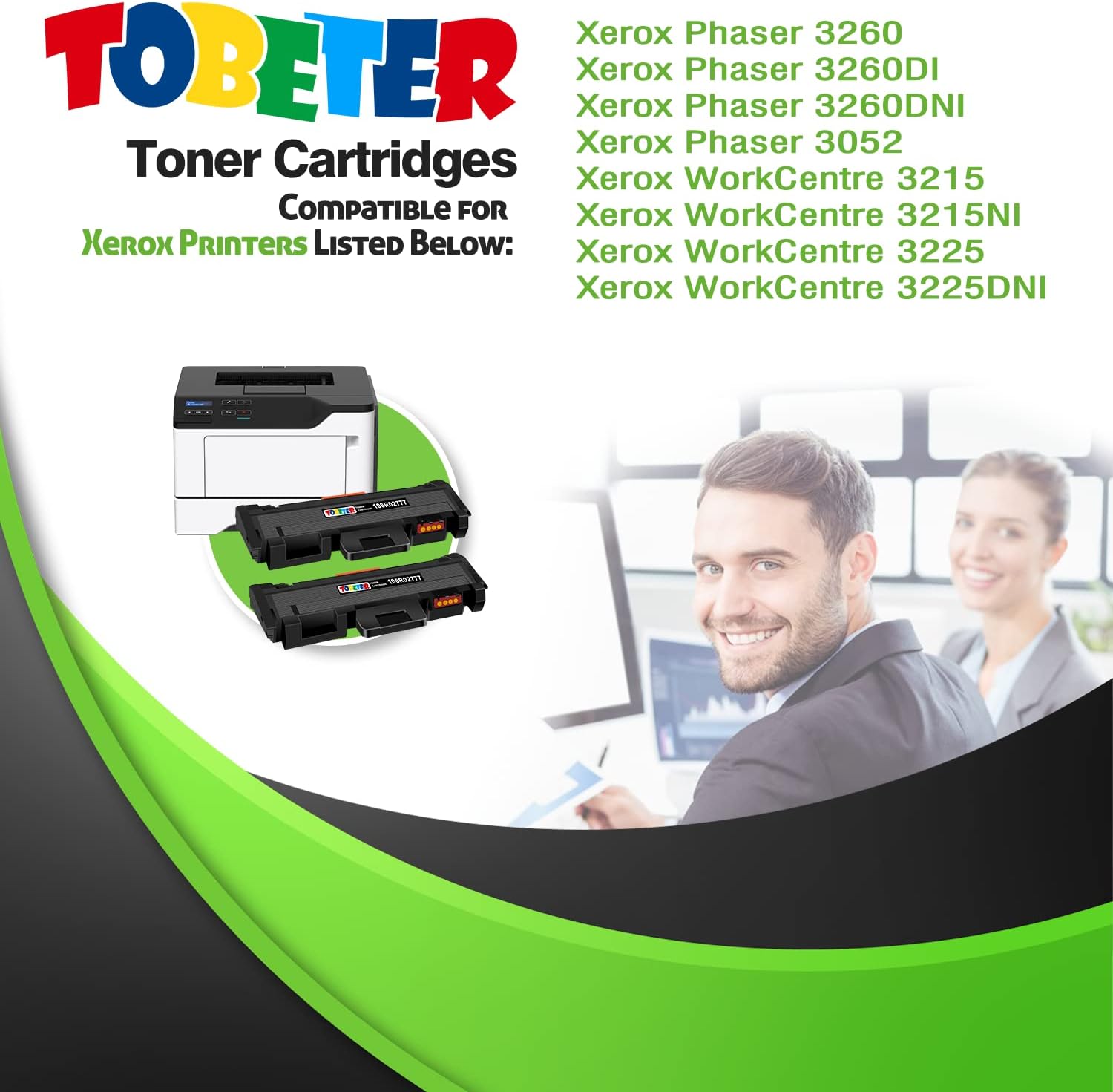 ToBeter Cartuchos de tóner 3260 remanufacturados de repuesto para Xerox 3260 106R02777 Uso con impresora láser Xerox Phaser 3260 3260DNI 3260DI
