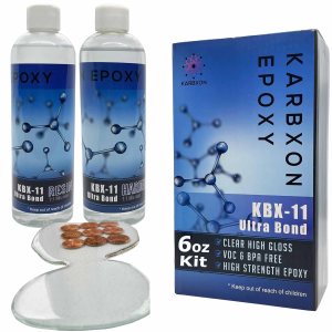 KBX-11 Ultra Bond – Kit de resina epoxi – 2 partes de epoxi transparente – Alta resistencia, alto brillo sin compuestos orgánicos volátiles y BPA – KBX-11 Ultra Bond – Kit de resina epoxi – 2 partes de epoxi transparente – Alta resistencia, alto brillo sin compuestos orgánicos volátiles y BPA –