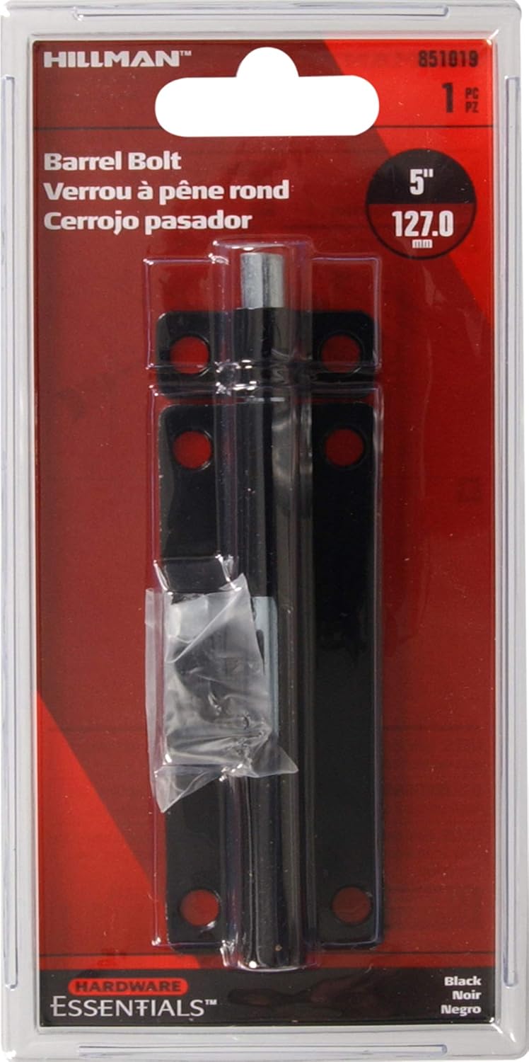 Hardware Essentials 851019 Perno de barril negro 5′