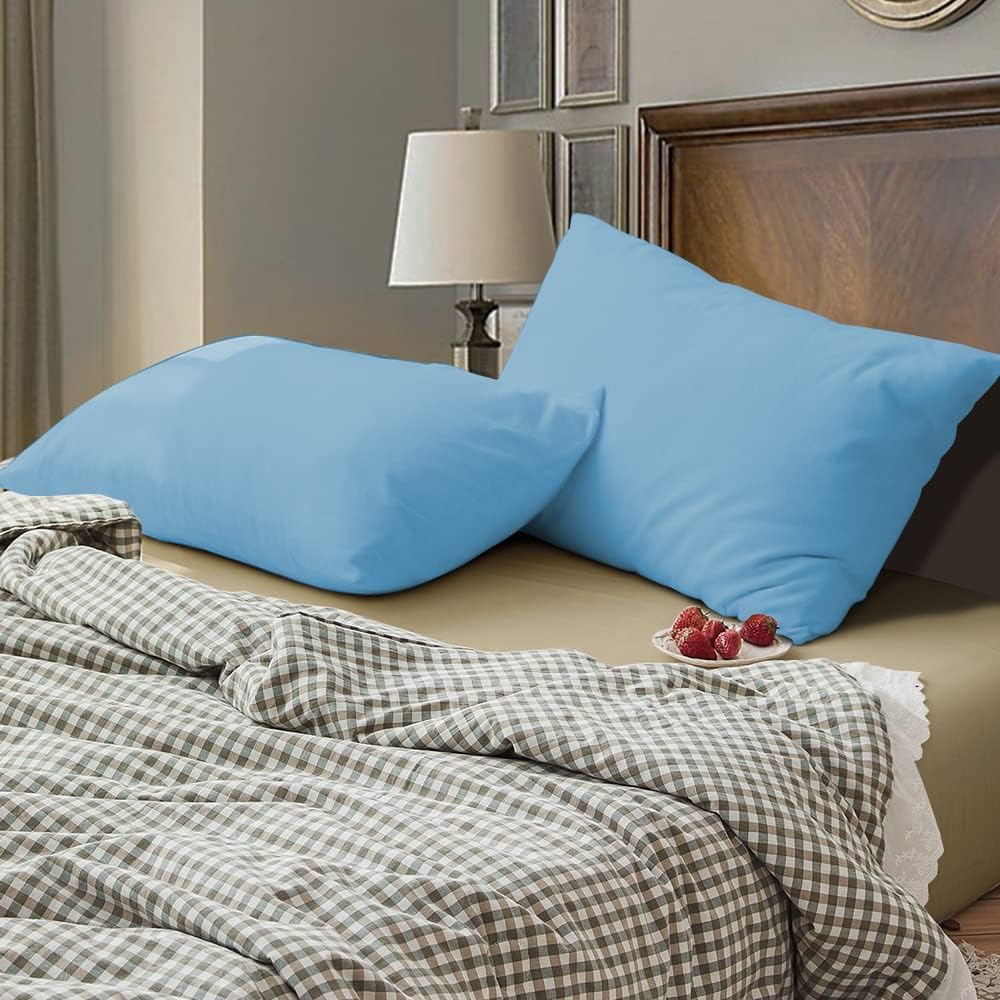 BEDSUM Juego de 2 fundas de almohada estándar de microfibra, suaves, resistentes a las arrugas y de fácil cuidado con cierre de sobre, 20 x 36