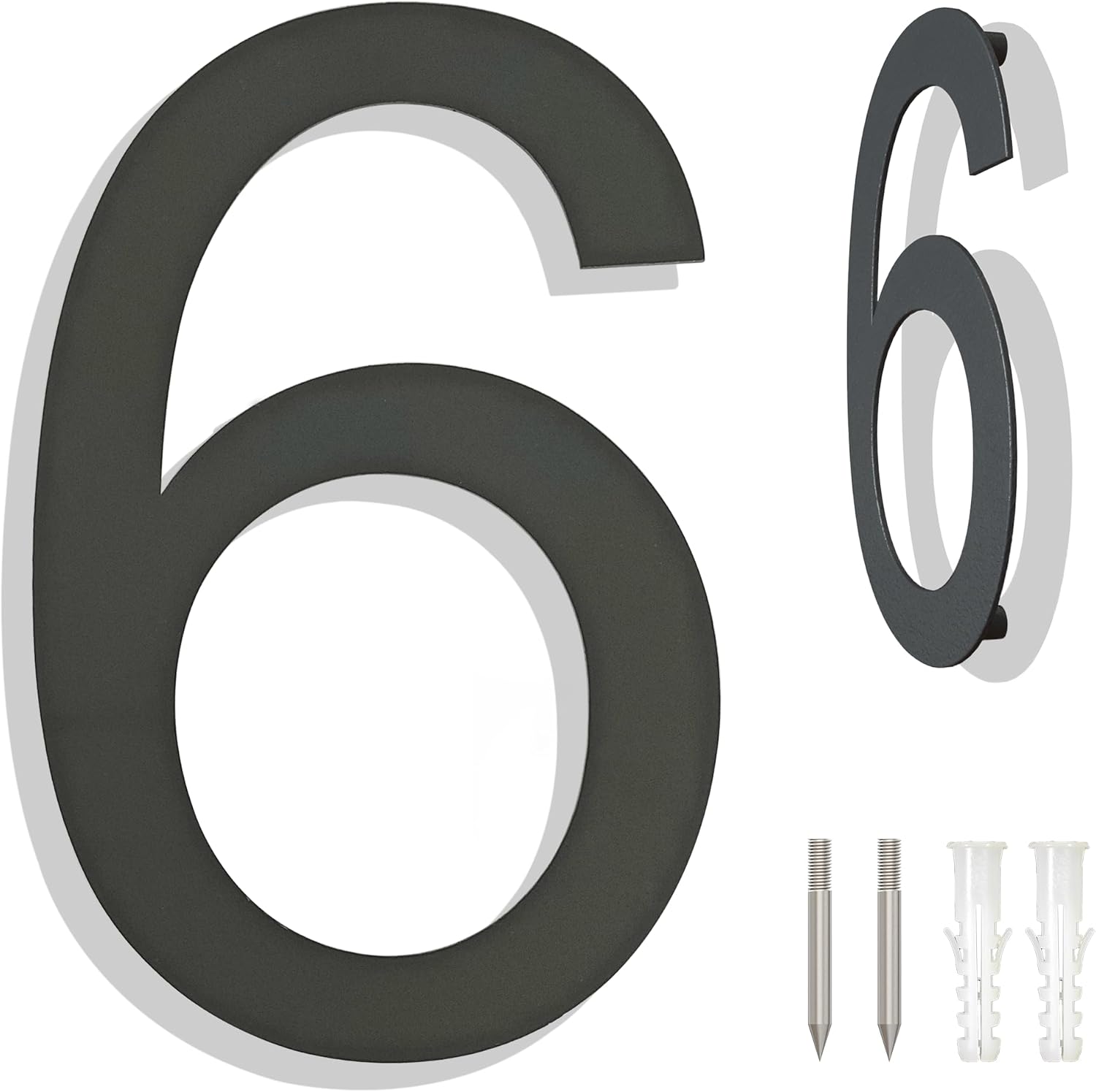 Números grandes de acero inoxidable de 8 pulgadas, número de puerta de dirección de casa moderno negro para exterior, fácil de instalar, negro mate