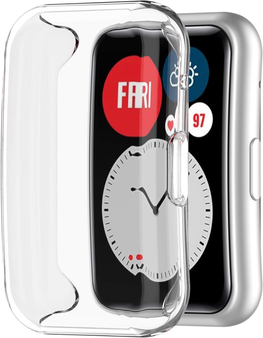 Correa de repuesto con funda compatible con Huawei Watch Fit Smartwatch pulsera con todo incluido pantalla protectora para hombres y mujeres para