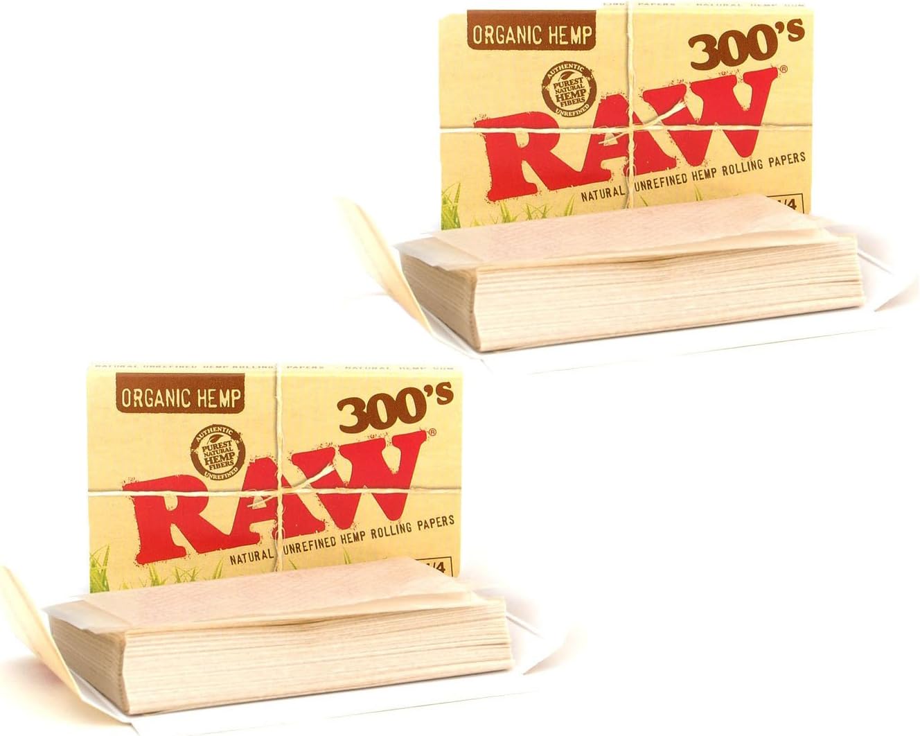 RAW Papel de liar orgánico 300 1.25 1 14 tamaño 1 paquete  300 hojas (2)
