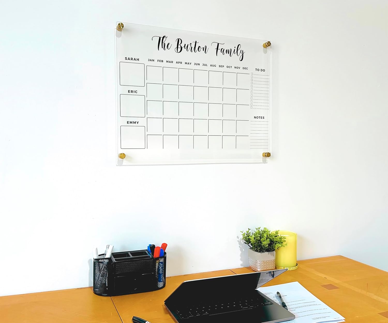 Large Personalized Acrylic Wall Calendar – Personalized Calendar 2024, Dry Erase Calendar Family Calendar Calendar (20″ x 28″, Standard Package)
