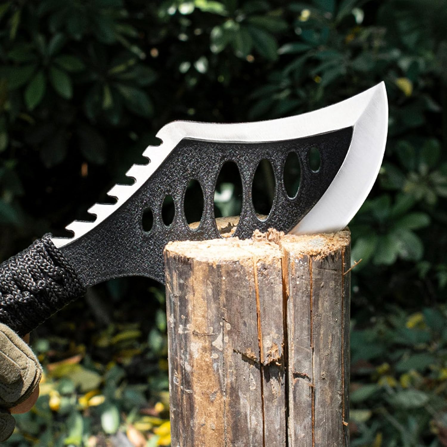 Hachas tácticas ligeras pequeñas para acampar con mango de fibra de nailon para Bushcraft supervivencia al aire libre senderismo con abrebotellas