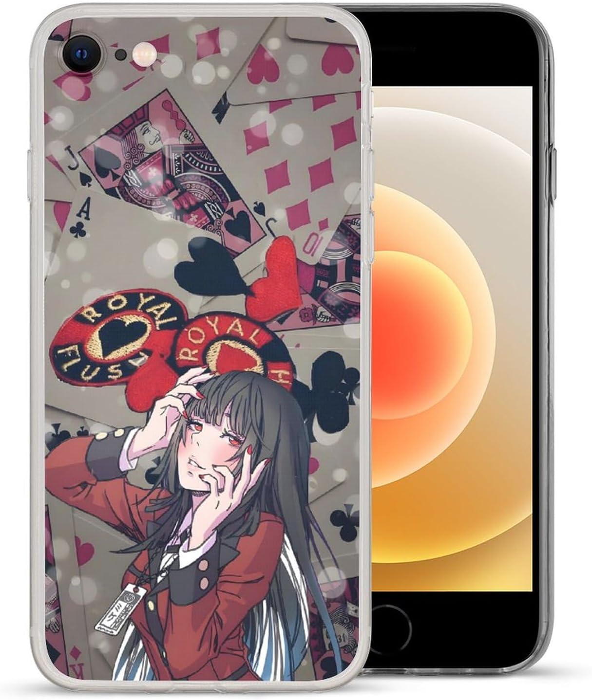 DOUKI Clear Soft Full Body Protective Transparent Shockproof TPU Matte Cover Phone Case for Samsung Galaxy A32 5G,Anime Poker Girl Jabami Yumeko