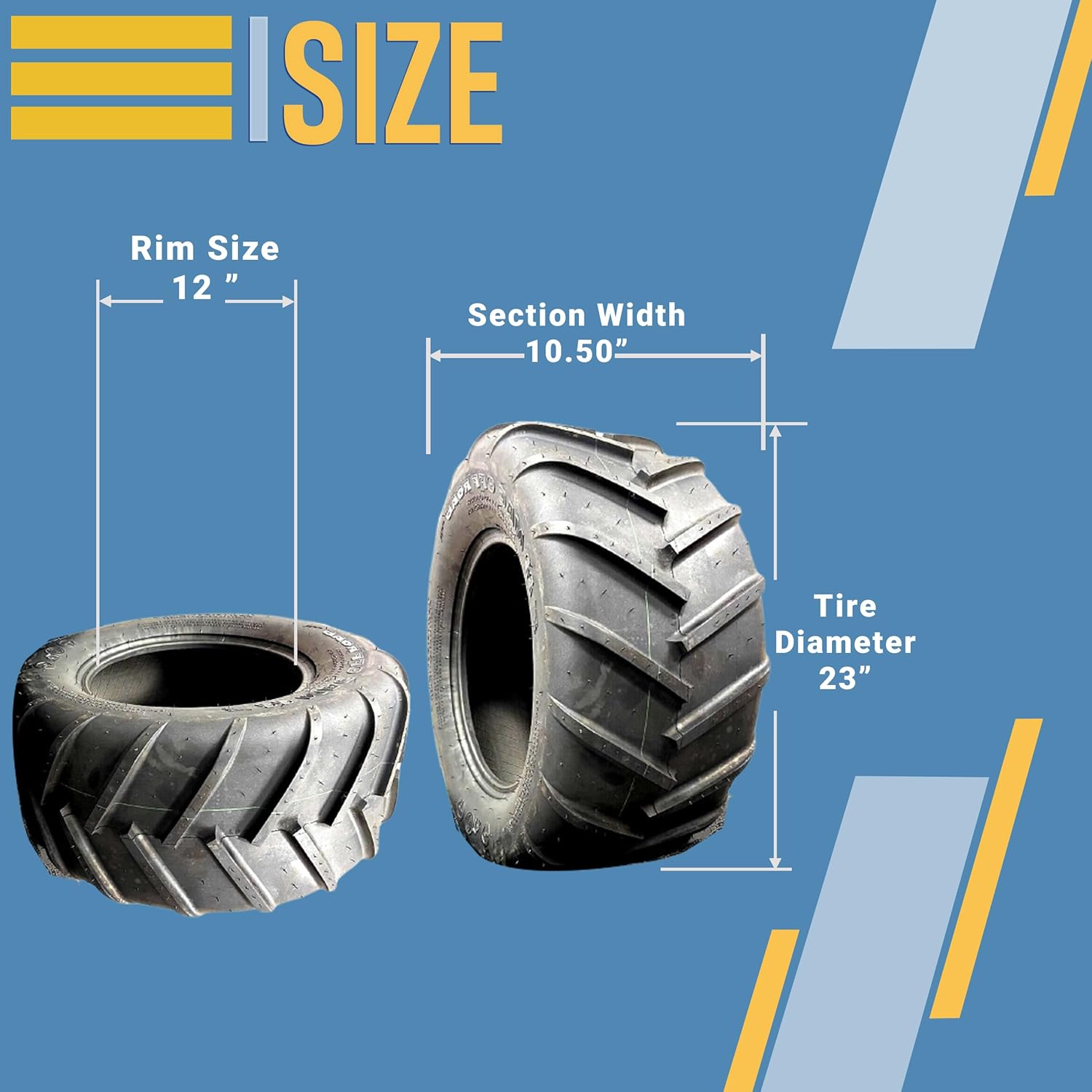 Neumático de tractor de césped R1 de 23 x 10.50 a 12 pulgadas, tracción superior, durabilidad y versatilidad para un rendimiento inigualable en