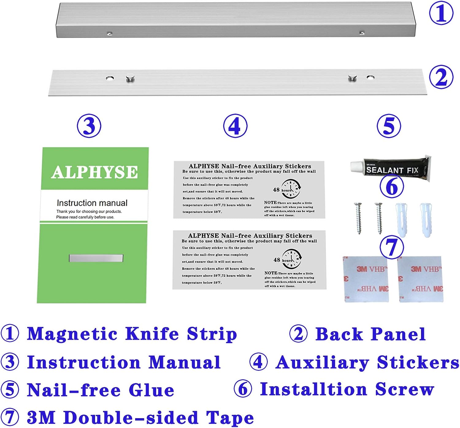 Tira magnética para cuchillos, adhesivo de acero inoxidable de 12 pulgadas para pared, bloque magnético de cuchillos, barra magnética para cuchillos