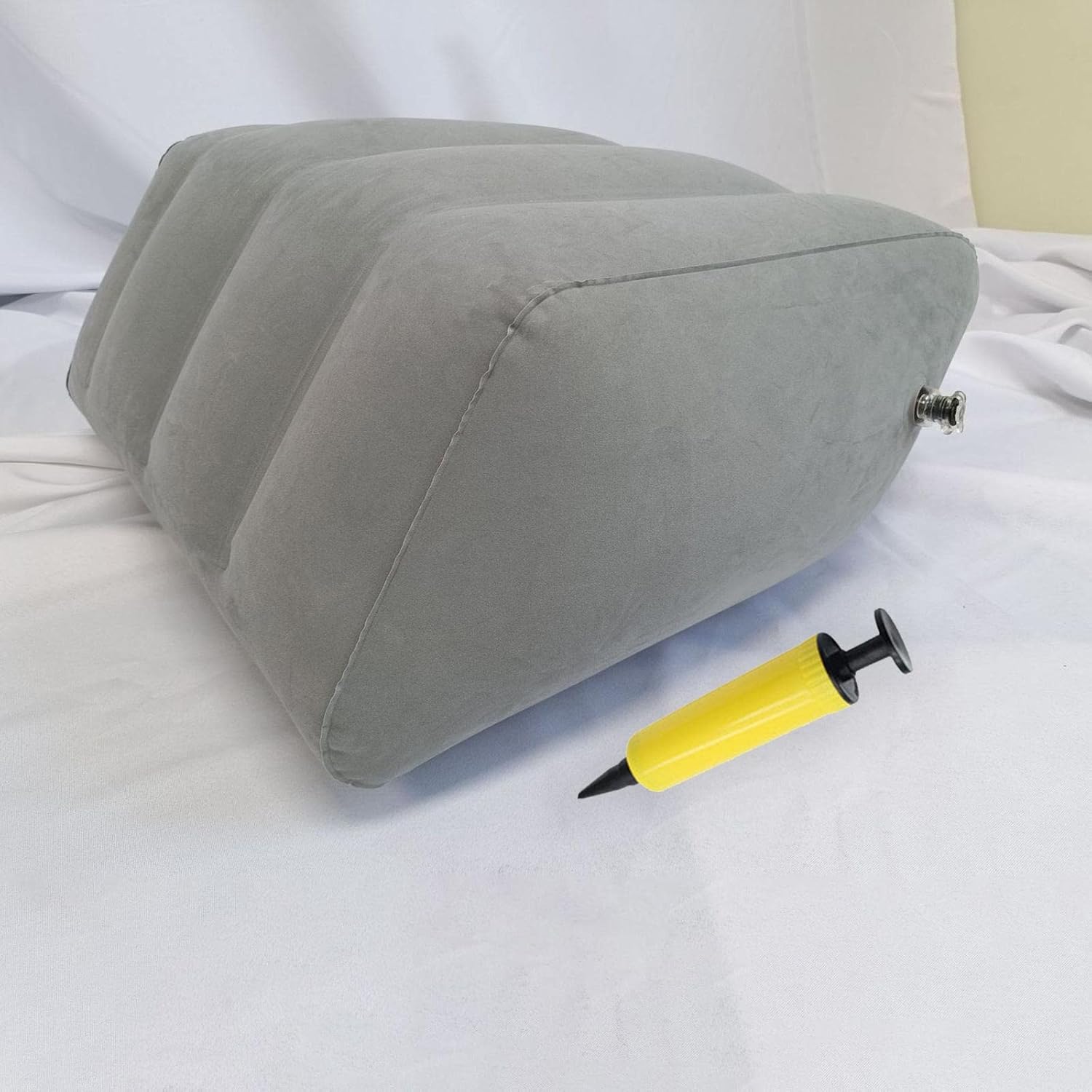 Fonowx Almohada inflable para piernas Almohada de elevación de piernas Fácil de inflar Almohada de cuña de rodilla de viaje Almohada de cuña