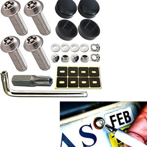 GKmow Juego de 4 tornillos antirrobo para placa de matrícula, pernos inoxidables M3M4 SS, tornillos universales Torx de seguridad, resistentes a GKmow Juego de 4 tornillos antirrobo para placa de matrícula, pernos inoxidables M3M4 SS, tornillos universales Torx de seguridad, resistentes a