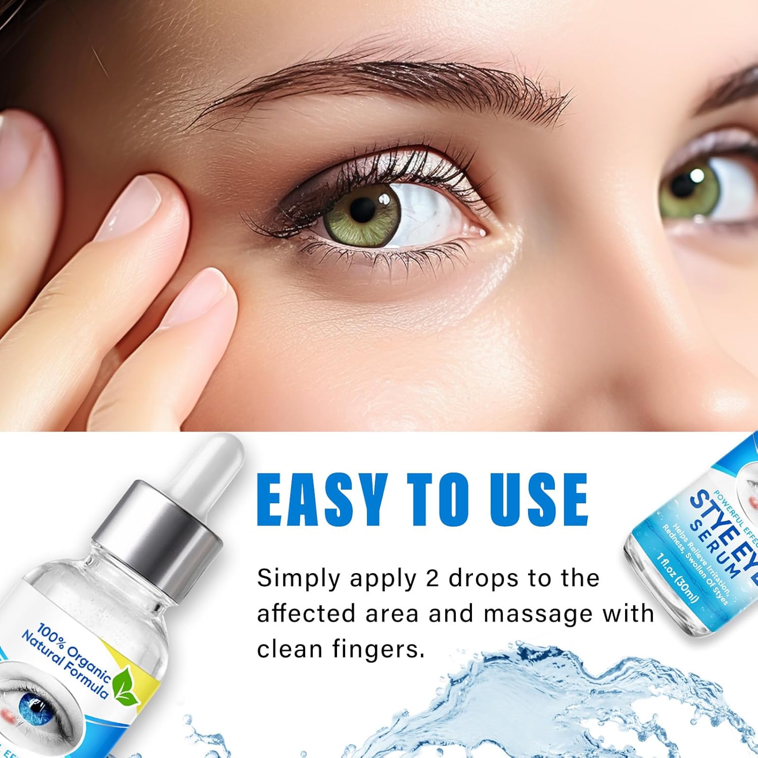 VERYCOZY Tratamiento de ojos de orzuelo, alivio eficiente para los ojos de orzuelo para tratamiento de blefaritis y calazión, suero de alivio de