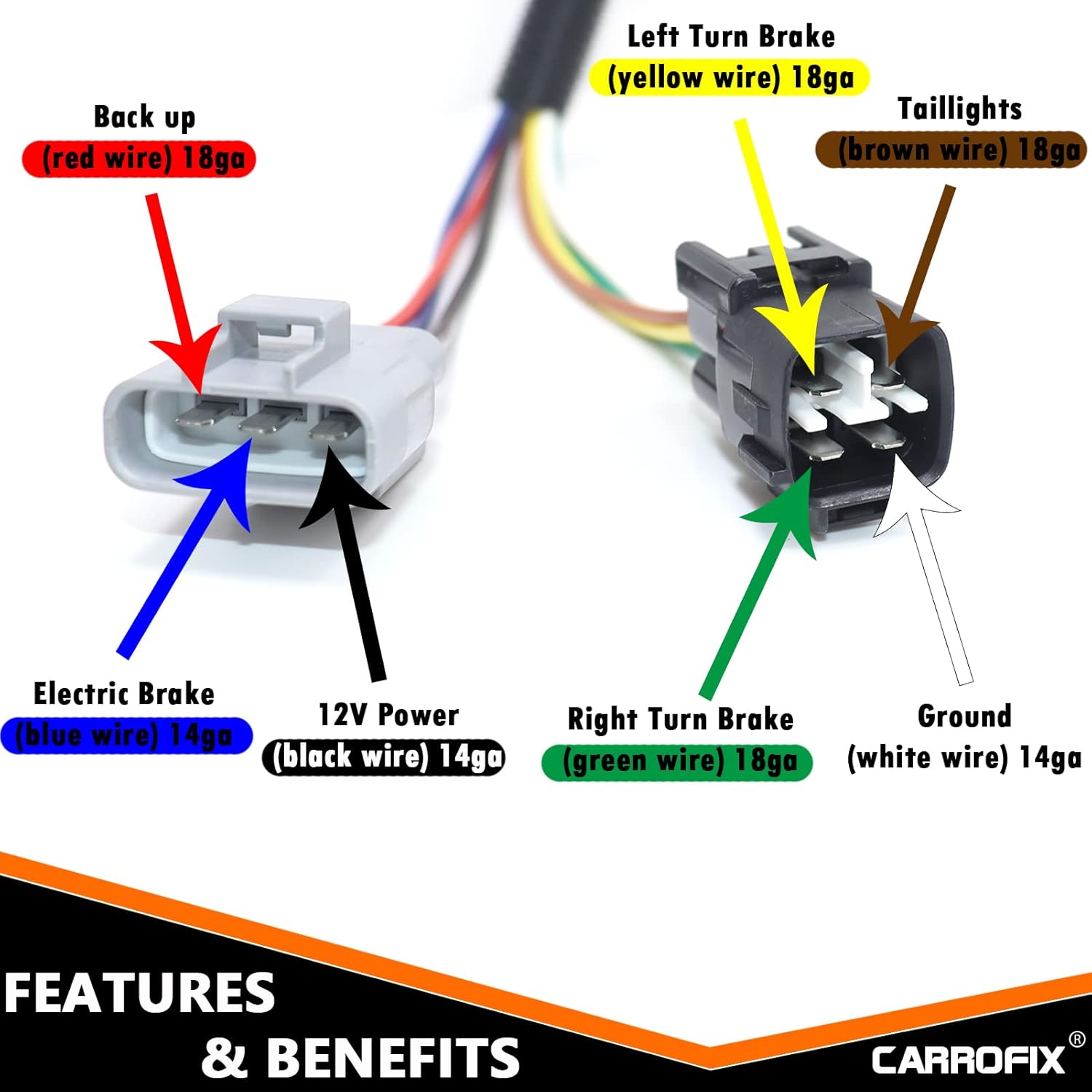 Kit de arnés de cableado de conector de remolque plano de 7 vías y 4 pines para Toyota Tundra 2003-2006 con paquete de remolque de fábrica