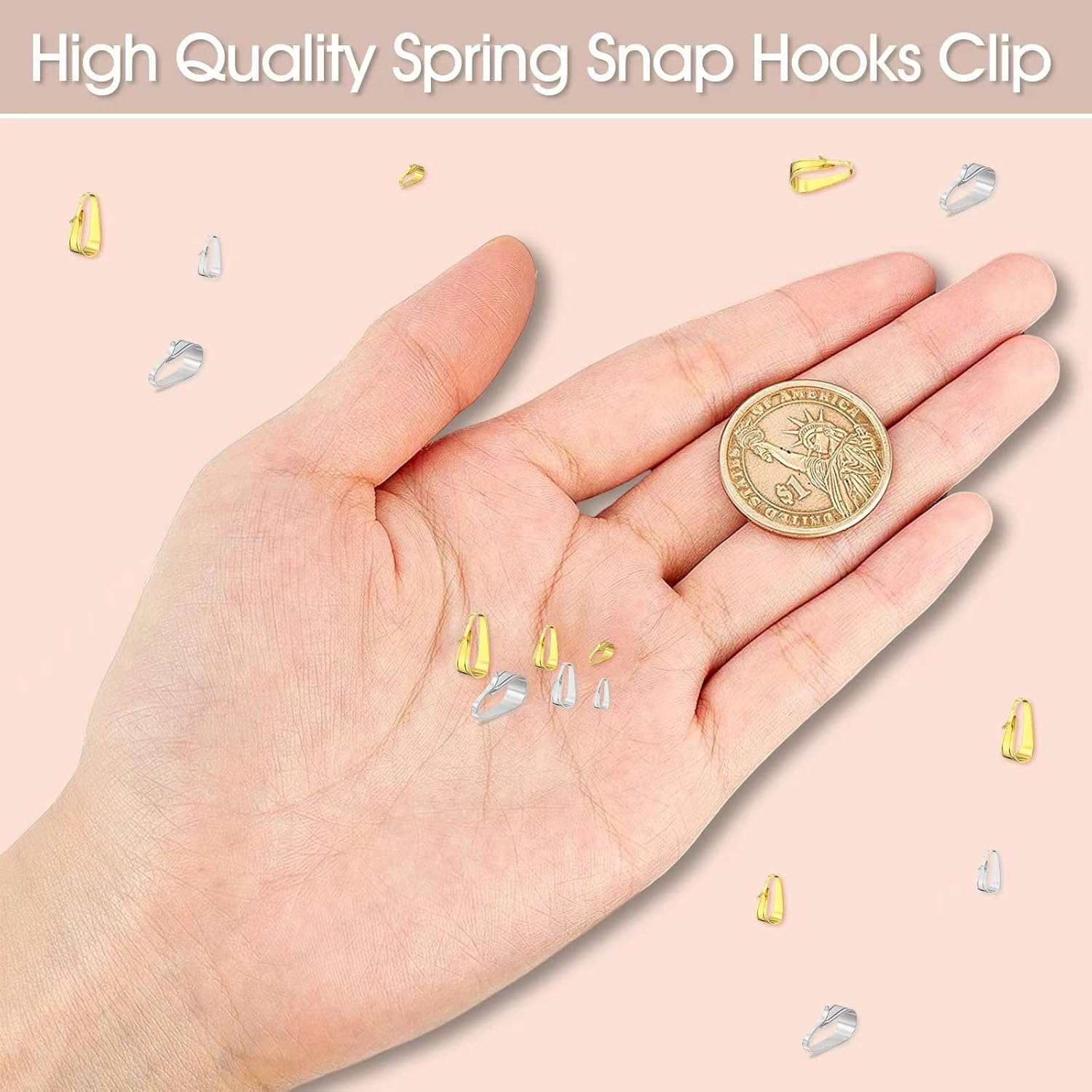 OHINGLT 10 piezas de fianzas para hacer joyas, plata de ley 925, material de pellizco para colgantes, elegante y exquisito cierre colgante para