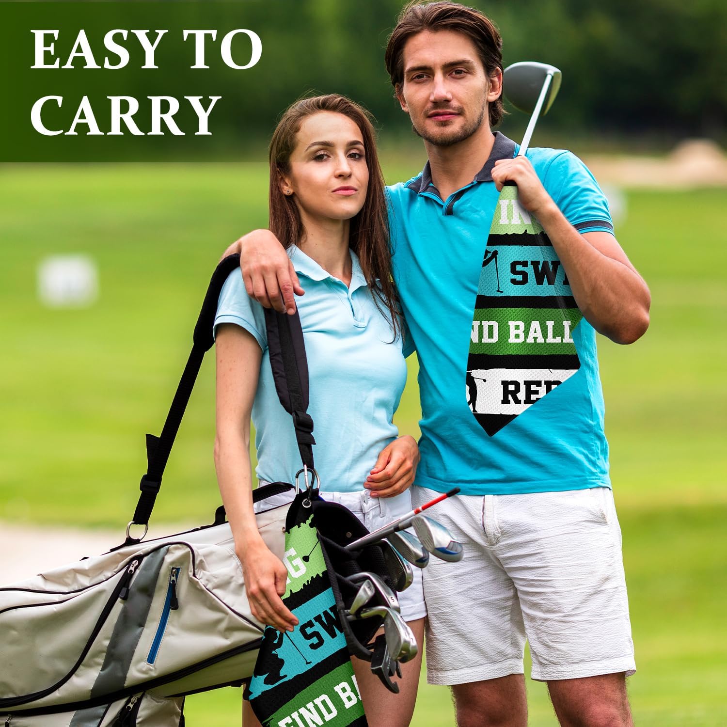 Swooflia Toalla de golf con clip para bolsas de palos de golf para hombres y mujeres, accesorios de golfistas, regalos divertidos para encontrar