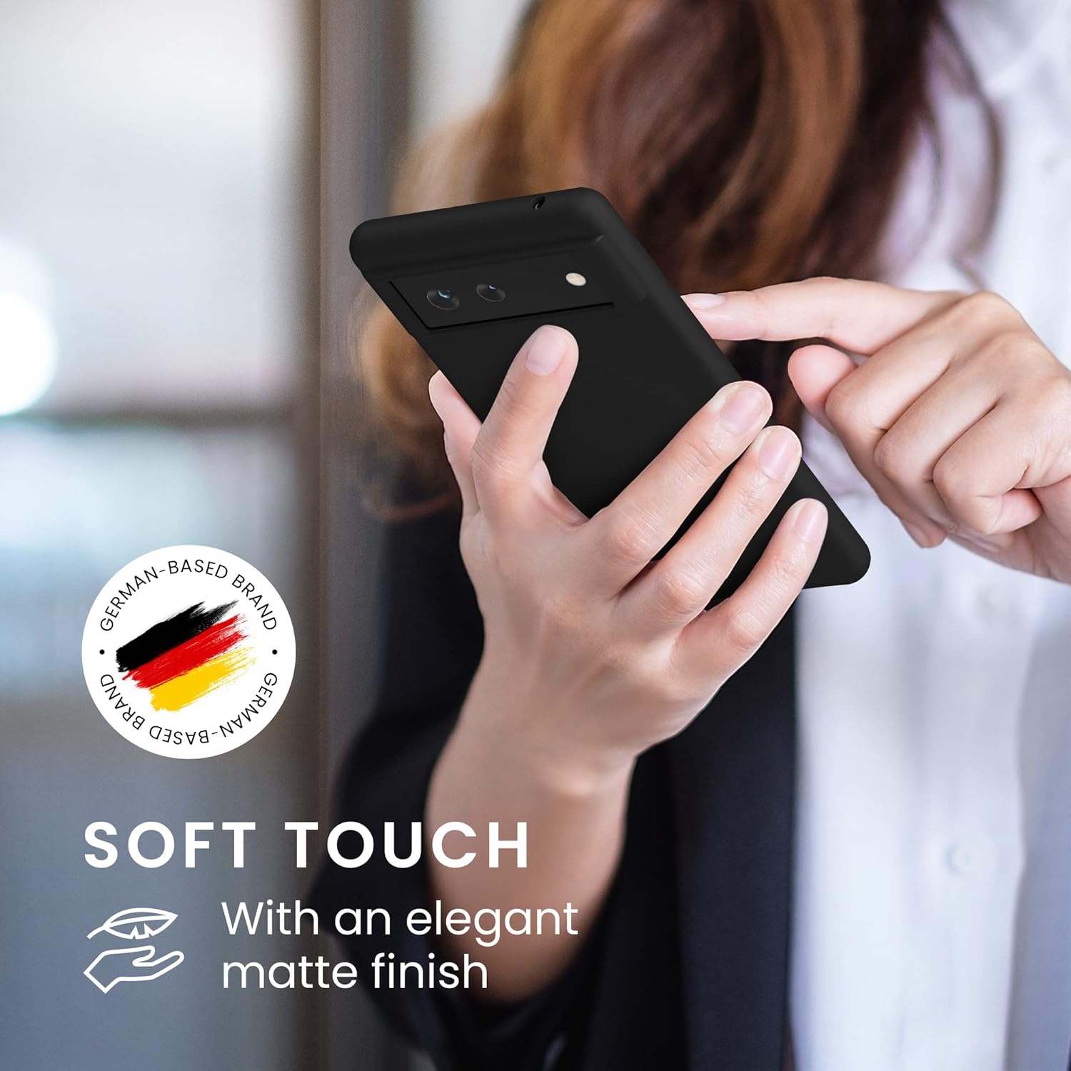 kwmobile Funda compatible con Google Pixel 6 – Funda protectora de silicona TPU suave y delgada, color negro mate