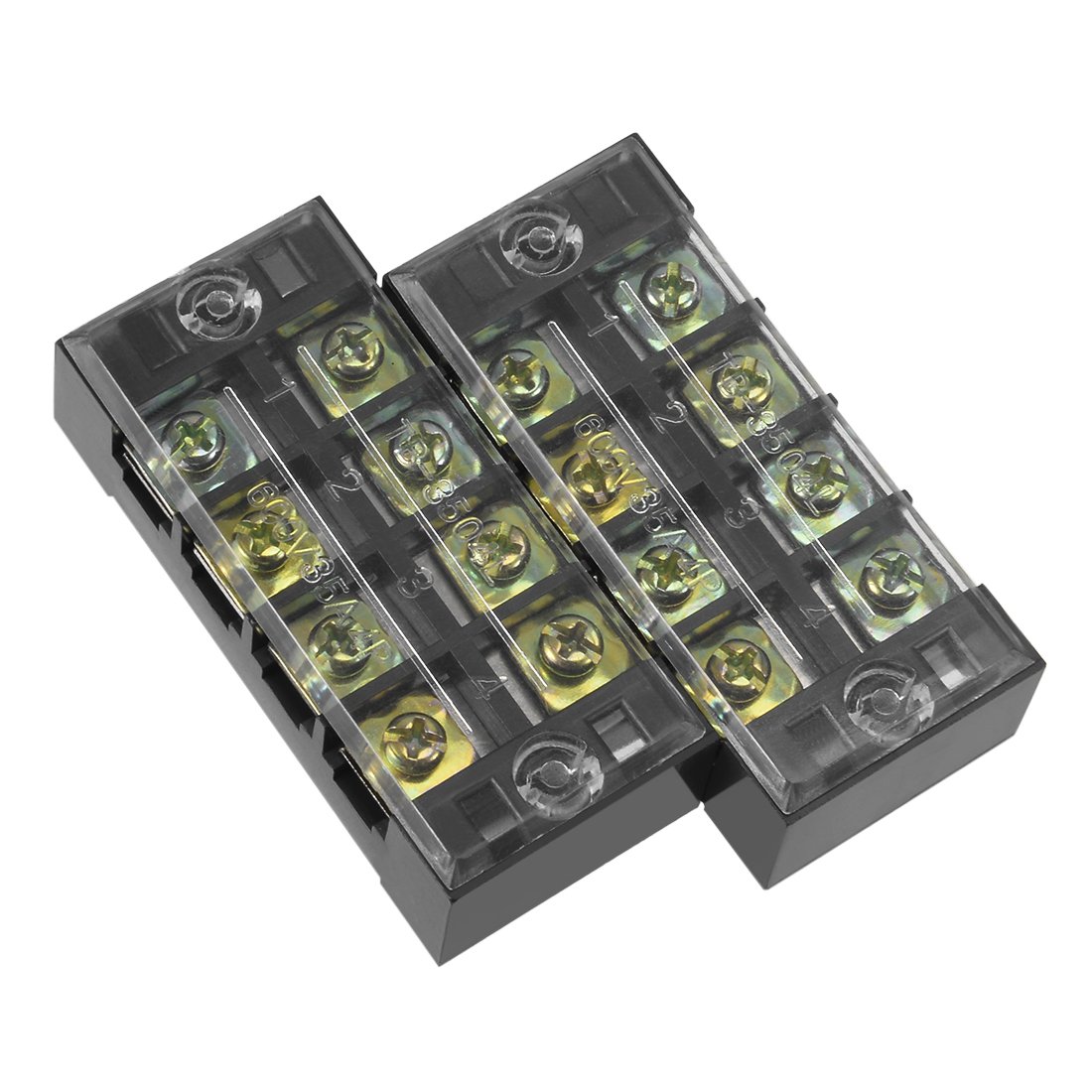uxcell 2 unids 4 posiciones filas dobles 600 V 35 A barrera de alambre bloque terminal tira TB-3504L