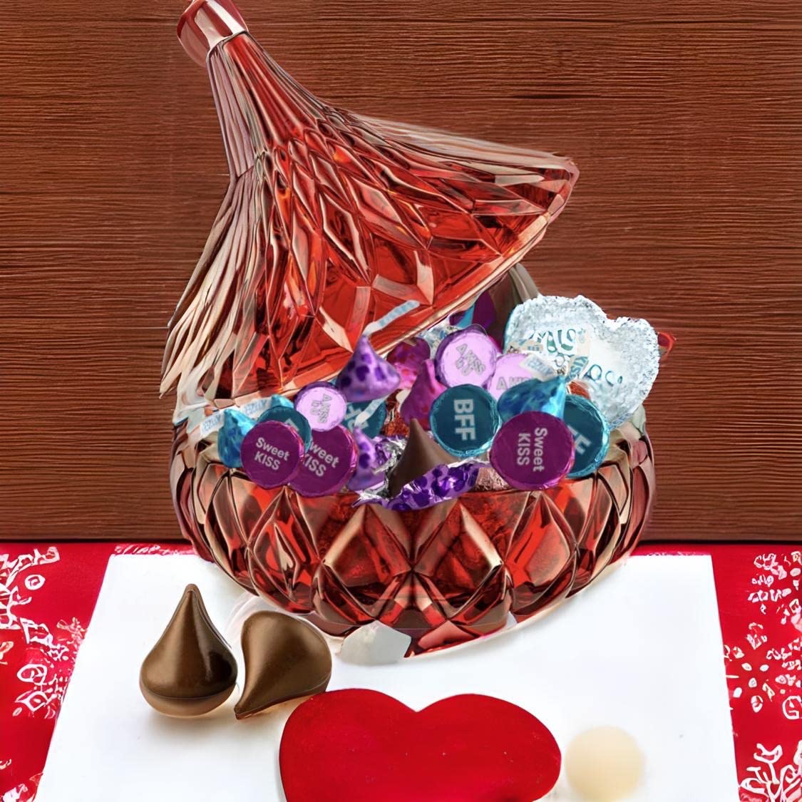 Hershey Kisses Easter – 1 libra Hershey Kisses con cristal rojo Hersheys Kiss plato de dulces  Envuelto individualmente Hershey Kisses Chocolate con