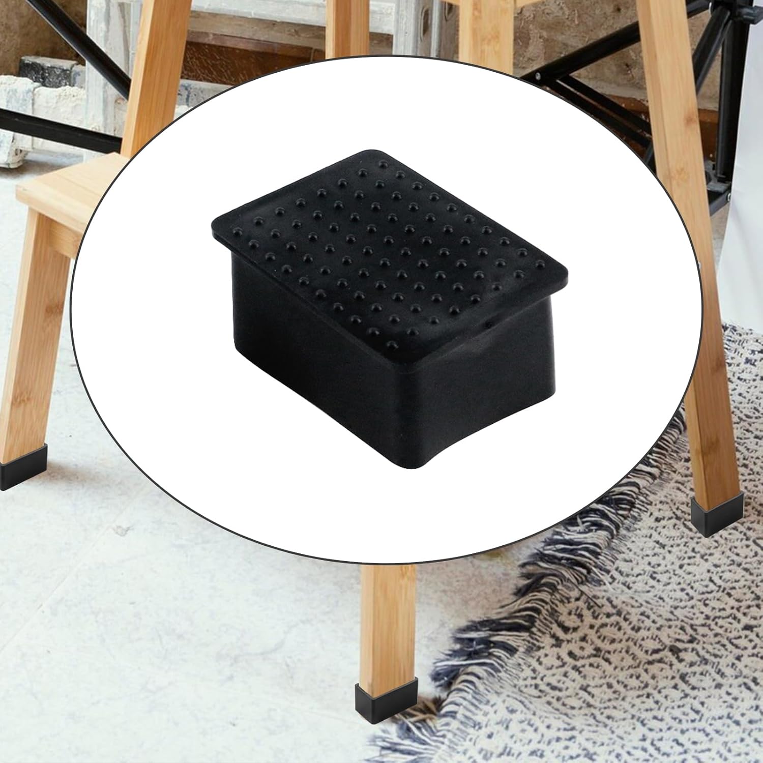 Antrader – Almohadillas de fieltro de goma para muebles, forma rectangular, 12 unidades, color negro
