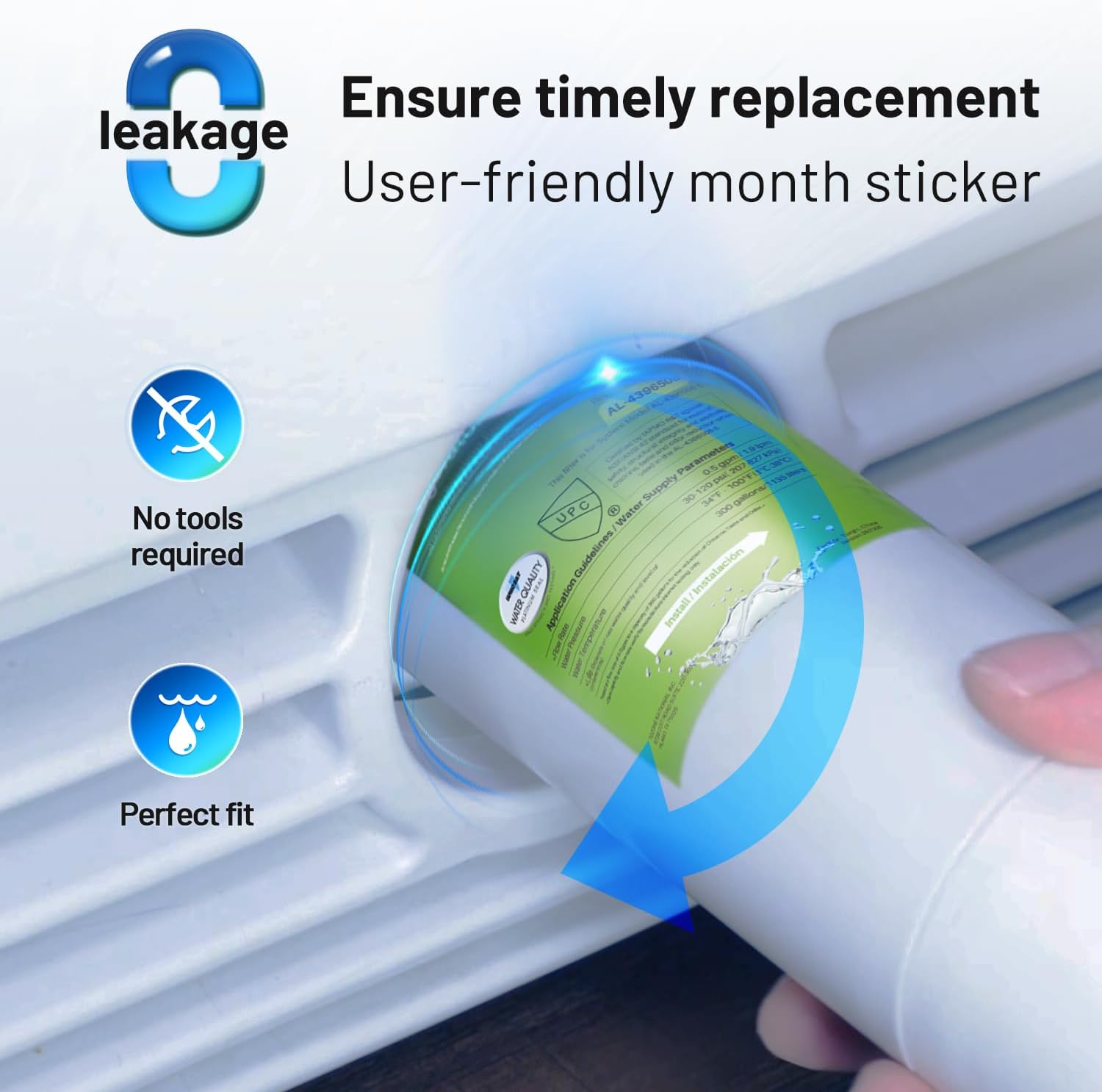 AQUALINK 4396508 Filtro de agua para refrigerador, repuesto para EDR5RXD1, filtro EveryDrop 5, 4396510, 4392857, Kenmore 46-9010, 9085, LC400V,