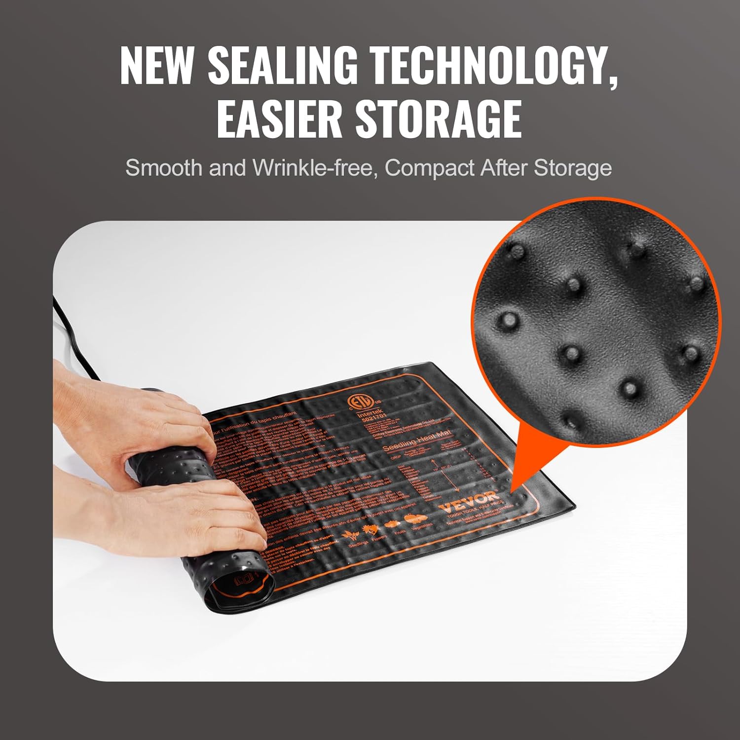 VEVOR Paquete de 1 tapete térmico de plántulas de 10 x 20.75 pulgadas con termostato, certificado UL y MET, almohadilla impermeable para