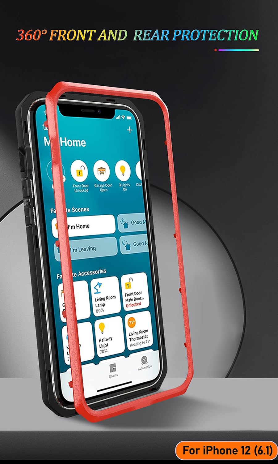 LMDAMZ Funda tipo cartera para iPhone 12, ranura para tarjeta de crédito, diseño portátil, resistente de doble capa acolchada de goma protectora