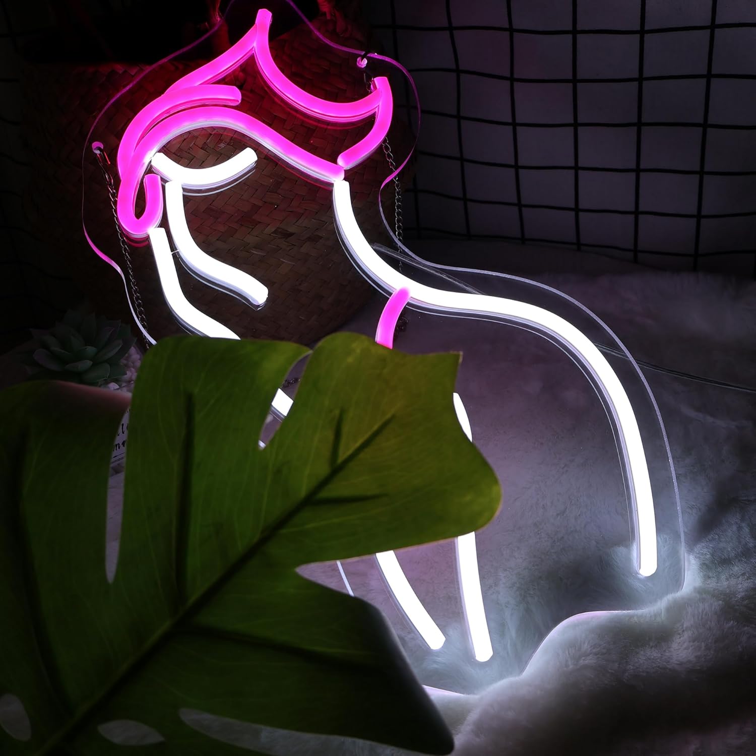 JAUEMT Señal de neón con texto en inglés “Lady Back”, regulable, con luces LED, color rosa neón, para dormitorio, hombre, cueva, bar, tienda, hogar,