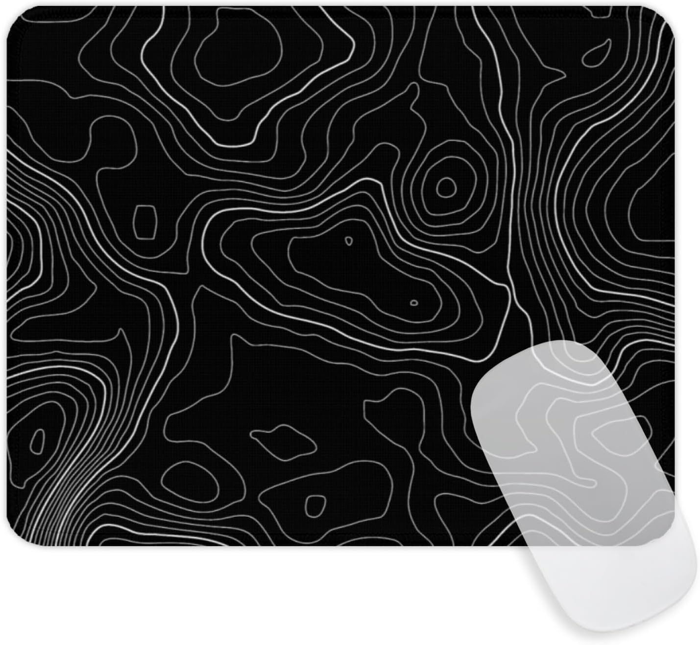 Topographic – Alfombrilla de mouse cuadrada de contorno para escritorio, alfombrilla de mouse pequeña con base de goma antideslizante, alfombrilla