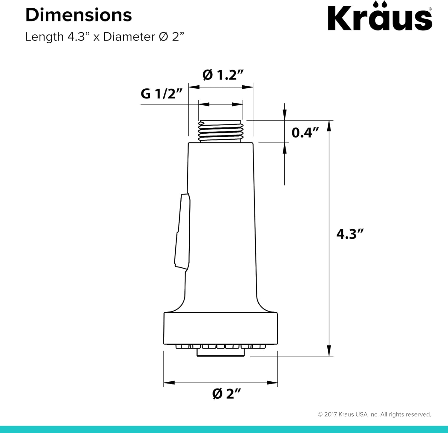 Kraus KFS-1CH – Pulverizador de grifo de cocina de doble función, cromo, 2.2 x 4 pulgadas