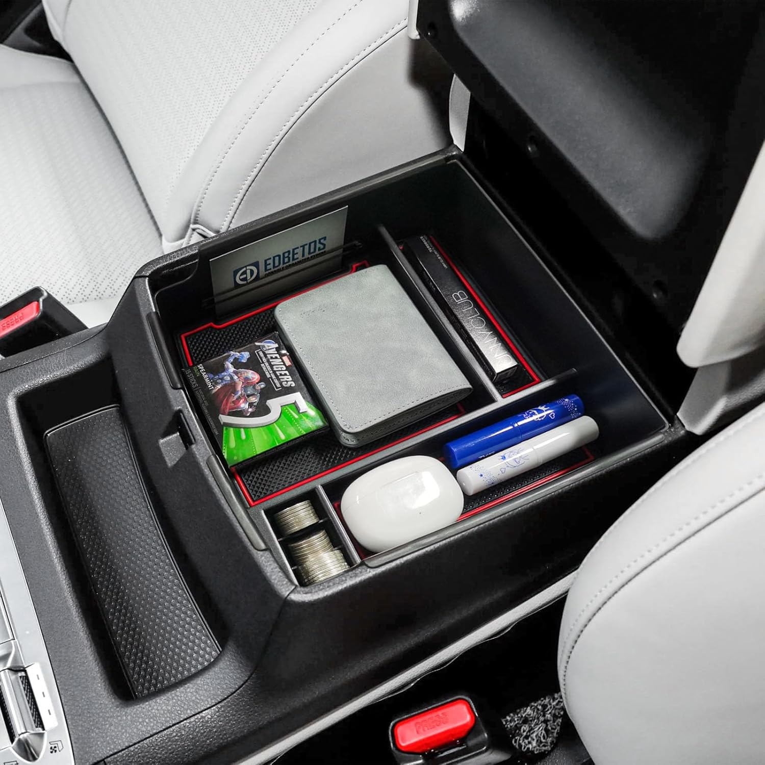 EDBETOS Bandeja organizadora de consola central compatible con accesorios Kia Carnival KA4 2022 2023 2024, bandeja de almacenamiento para