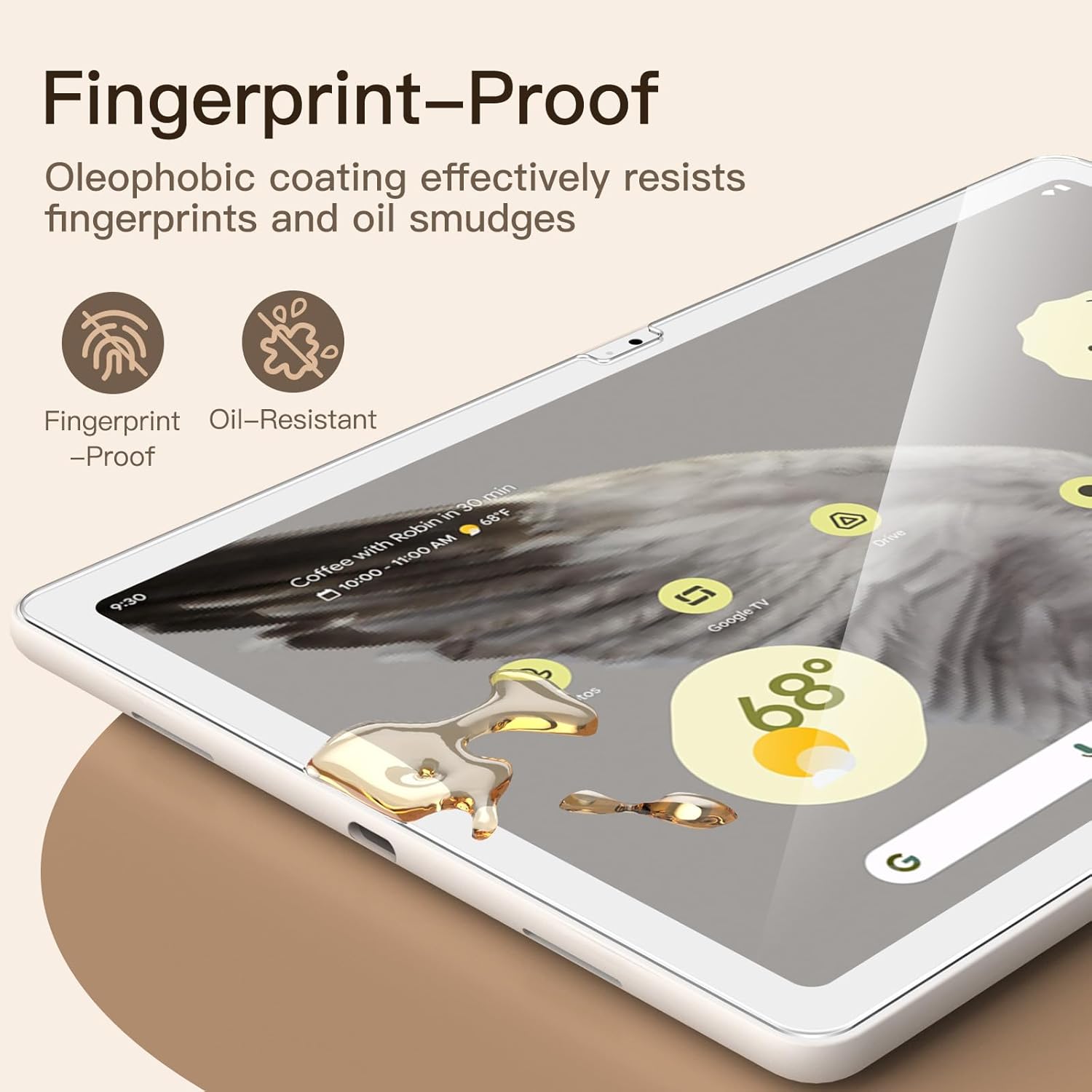 JETech Protector de pantalla para tableta Google Pixel (11 pulgadas, modelo 2023), película de vidrio templado 9H, transparente HD, paquete de 2