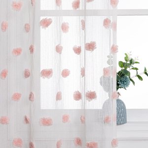 MYSKY HOME Cortinas largas para sala de estar, 95 pulgadas de largo, para dormitorio, cortinas bohemias con pompones y bolsillo para barra, 2 MYSKY HOME Cortinas largas para sala de estar, 95 pulgadas de largo, para dormitorio, cortinas bohemias con pompones y bolsillo para barra, 2