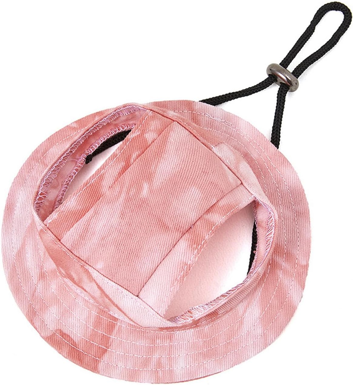 QWINEE Sombrero de perro teñido anudado con agujero para las orejas, ala redonda, sombrero para el sol, sombrero de pescador, protección solar al