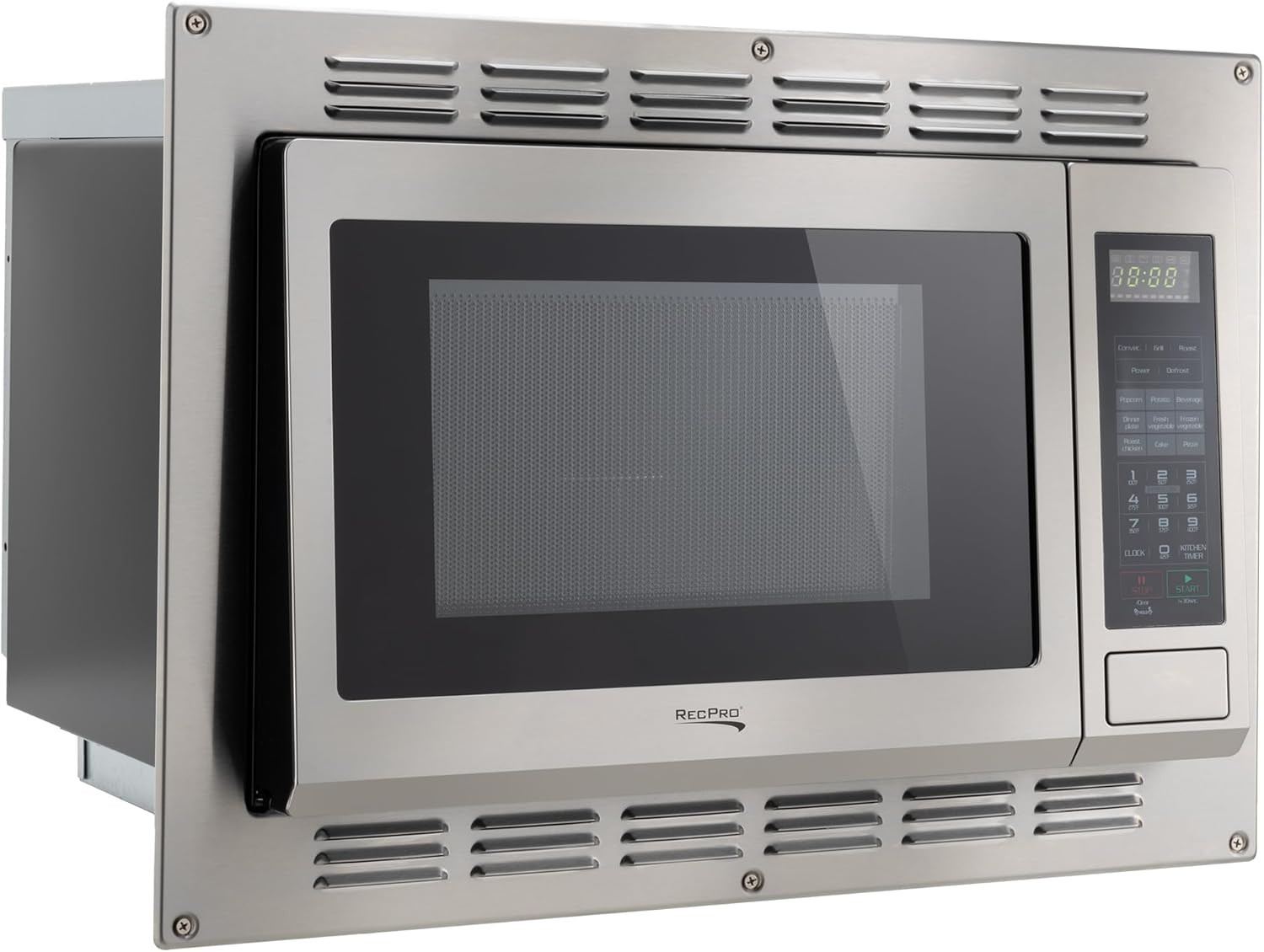 RecPro Microondas de convección RV de acero inoxidable de 1.1 pies cúbicos  120 V  Microondas  Electrodomésticos  Reemplazo directo para punta alta