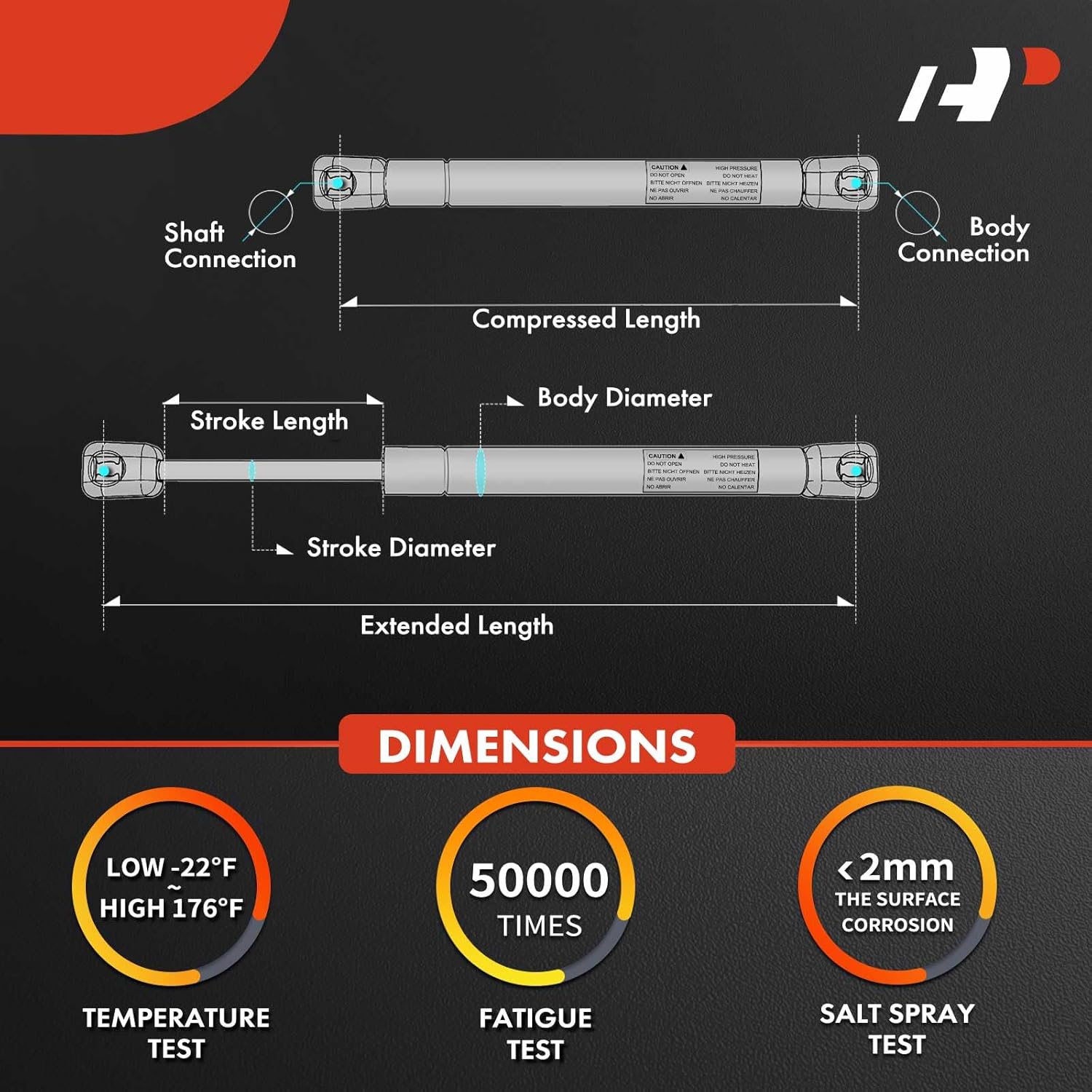 A-Premium El elevador de capó delantero soporta amortiguadores compatibles con modelos seleccionados de Chevy y GMC – Colorado & Canyon 2015-2022,