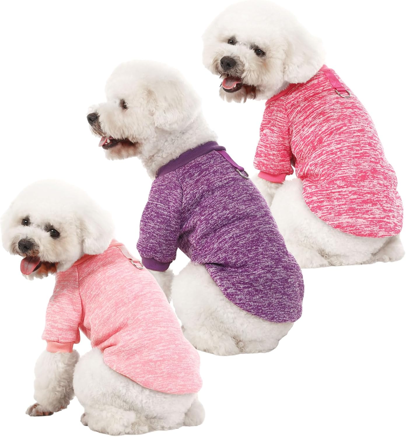 Suéter para perro, suéteres para perros pequeños, paquete de 2, 3 unidades, ropa cálida y suave para mascotas para cachorros, gatos medianos y