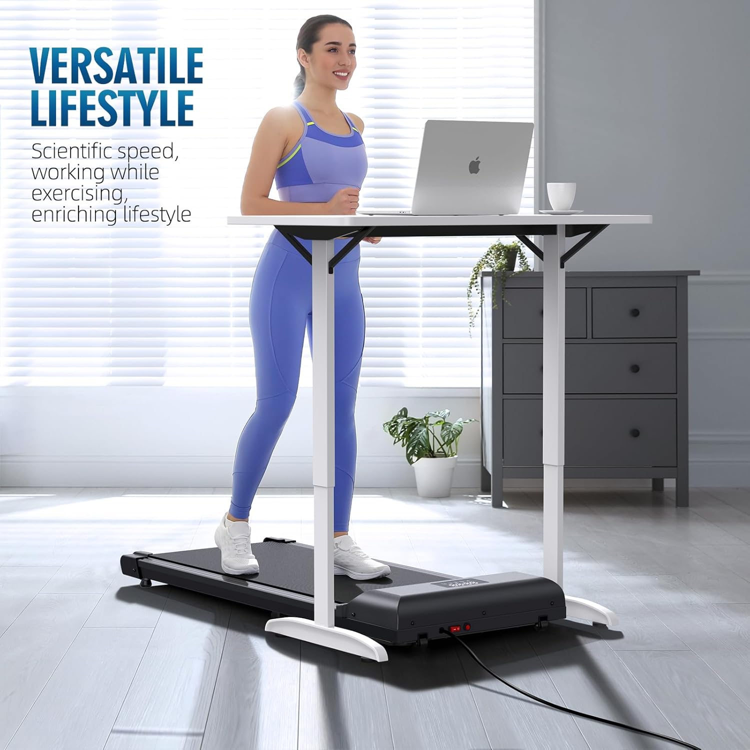 Walking PadUnder Desk Treadmill 2 in 1 TreadmillsPortable Walking Treadmill 2.5HP, 320lbs Max Weight Remote Control LED Display,Installation-Free