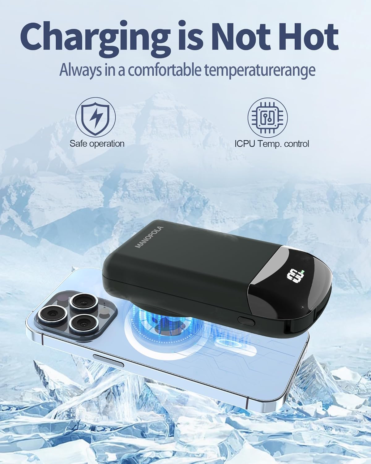 Banco de energía inalámbrico magnético de 35 W para iPhone 15141312ProMiniPro Max, paquete de batería Mag-Safe, cargador portátil de 10000 mAh con