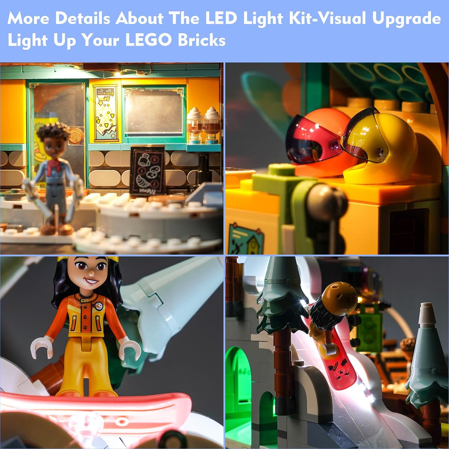 Kit de luces LED para Lego Holiday Ski Slope y Café 41756, versión musical, juego de iluminación creativa, accesorios compatibles con Lego 41756