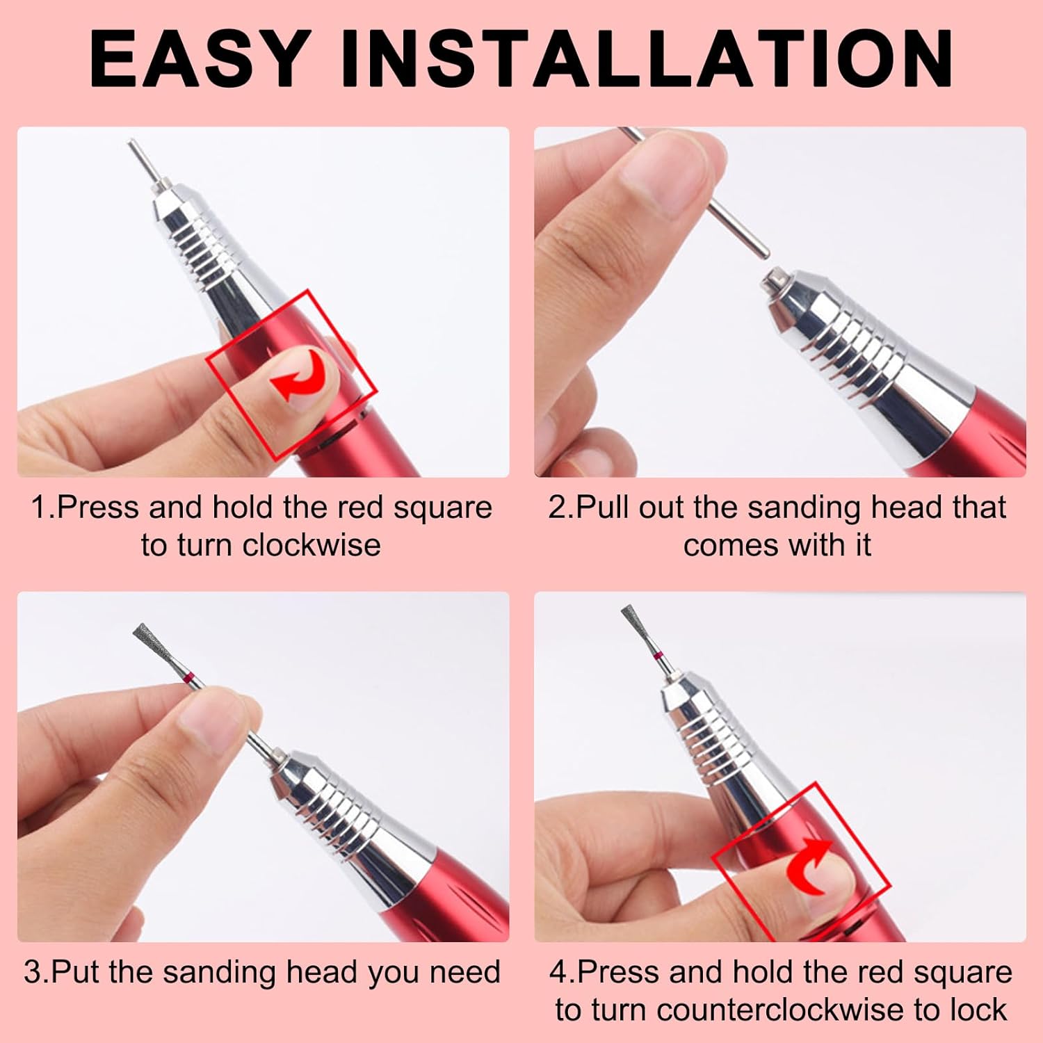2 brocas de diamante para uñas de carburo cónico micro cutículas, brocas eléctricas rusas para limpiar debajo de las uñas, piel muerta y cutícula,
