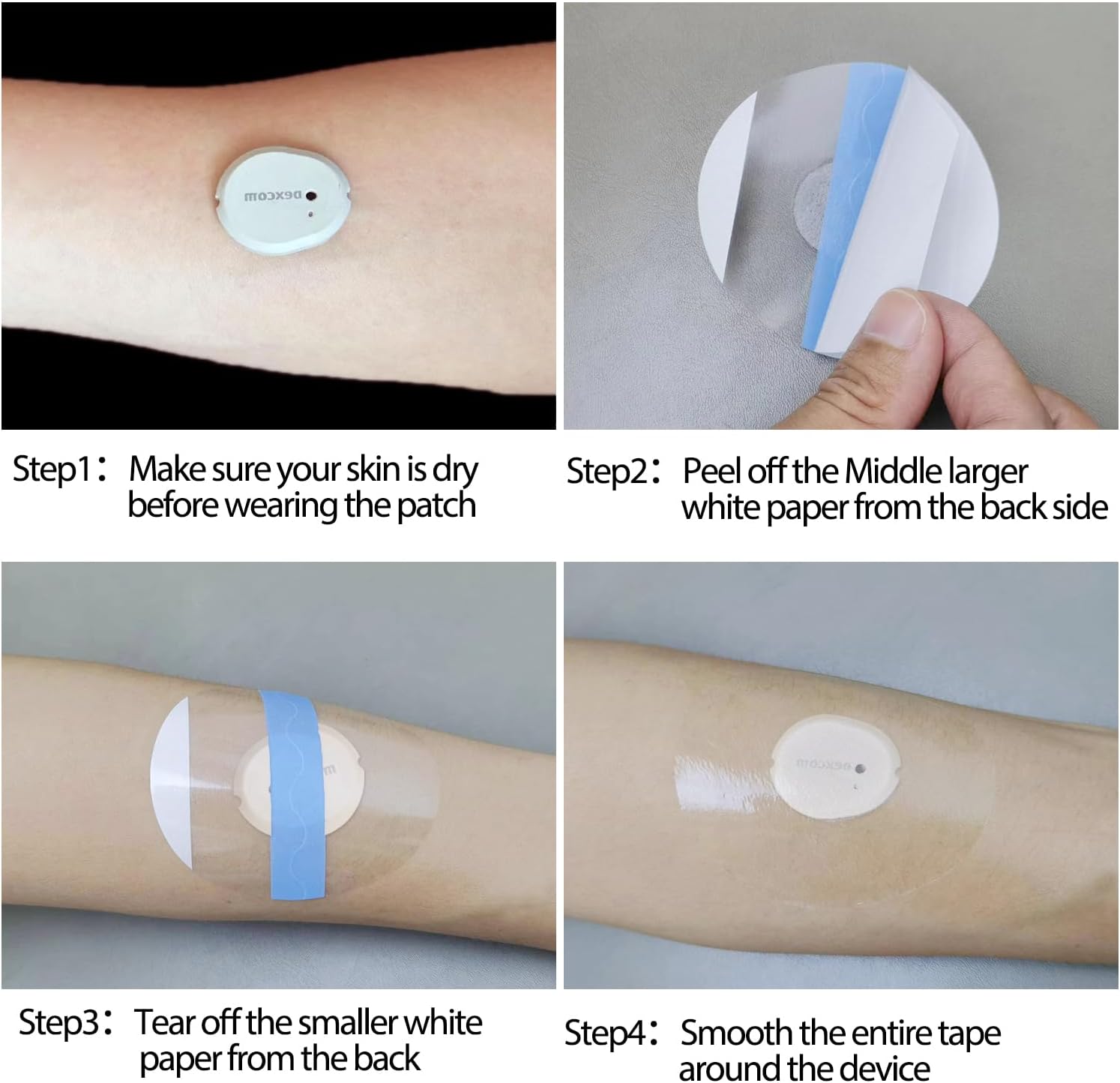 Paquete de 20 parches adhesivos Dexcom G7, impermeables y transparentes, para 10 días, protección de monitor de fijación de larga estancia, fácil de