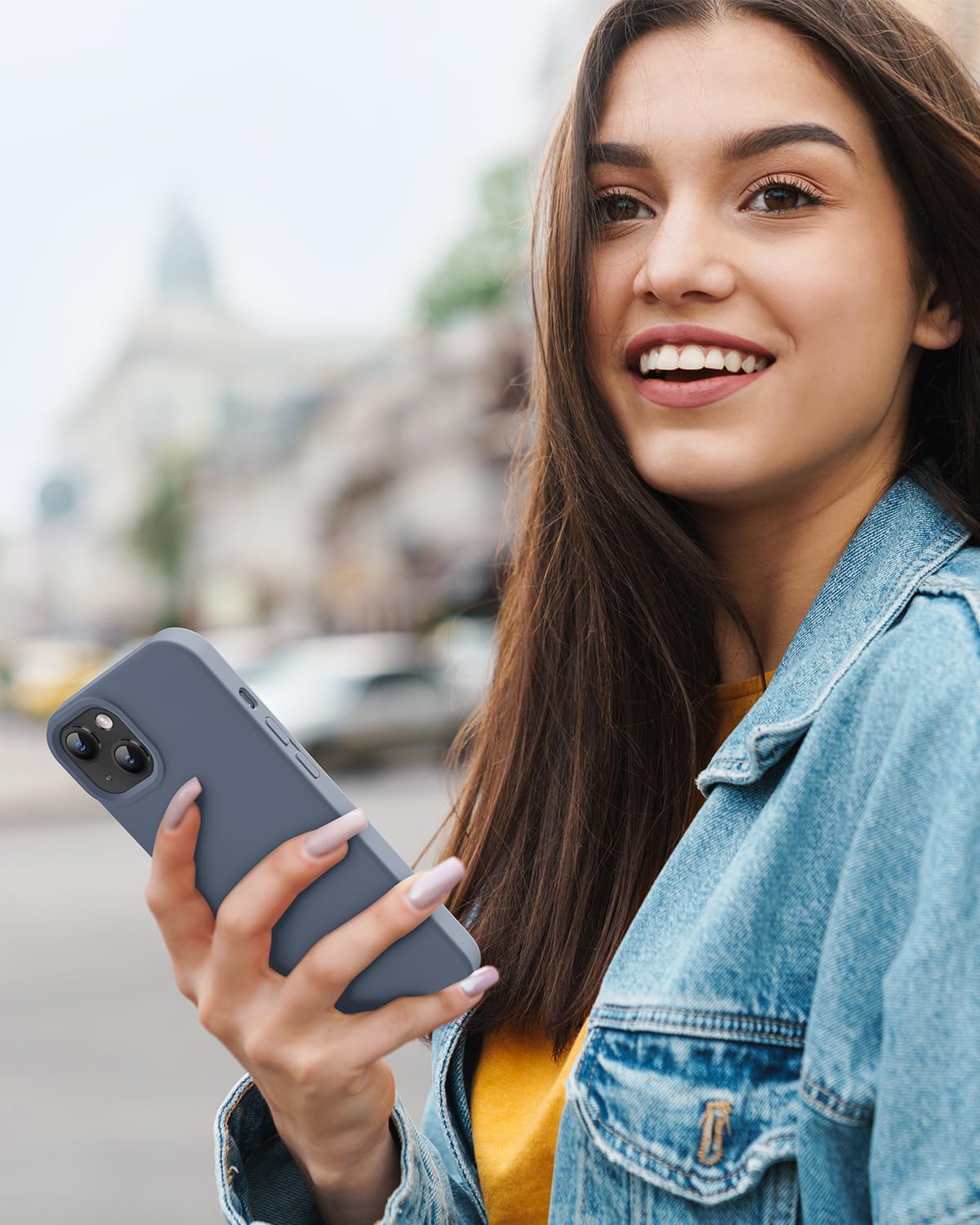 Funda diseñada para iPhone 15, funda de silicona protección contra caídas de grado militar forro de microfibra antiarañazos funda de silicona ultra