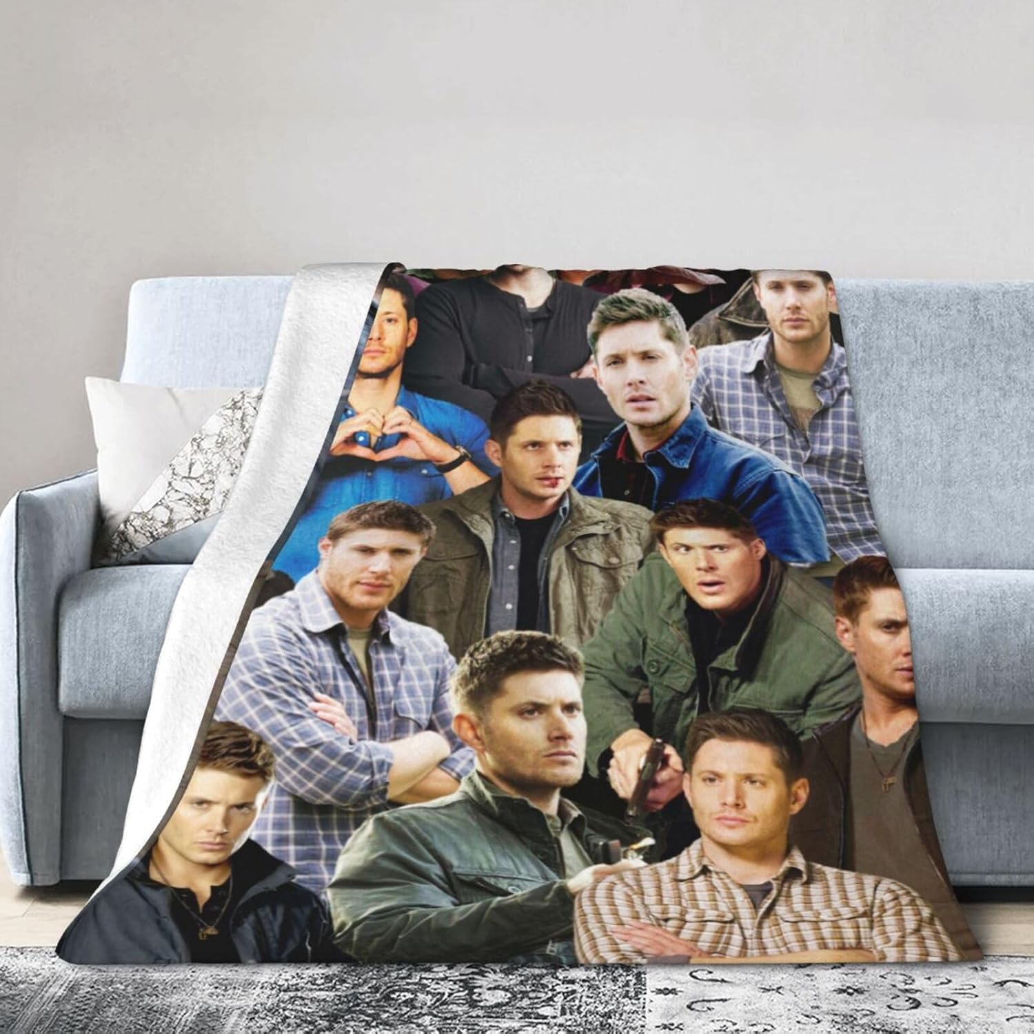 Manta Jensen Ackles, suave y cómoda, manta de lana polar para sofá, oficina, coche, camping, yoga, viajes, decoración del hogar, acogedora manta de