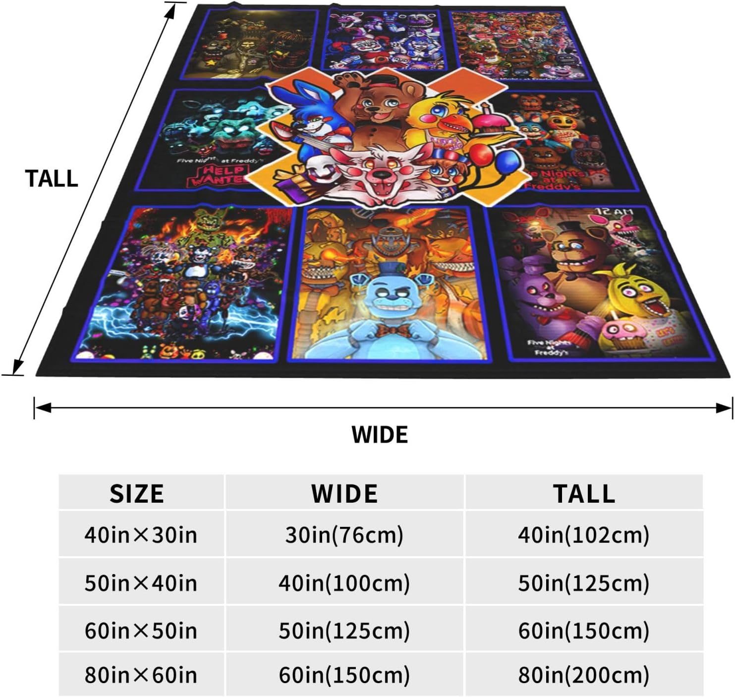 Vorus Manta de franela con impresión 3D de anime, unisex, manta de felpa súper suave para ropa de cama y sofá, E-50 x 40 pulgadas