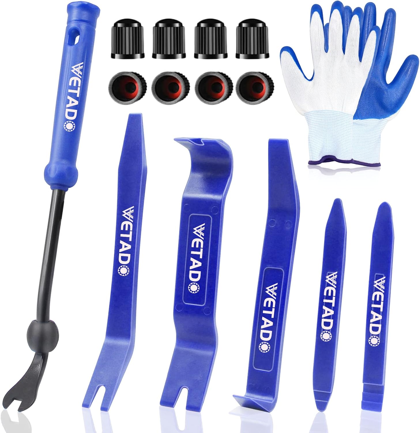 Wetado Juego de herramientas de extracción de moldura automática, 16 piezas, kit de herramientas de plástico para automóvil, clip, audio, tableros,