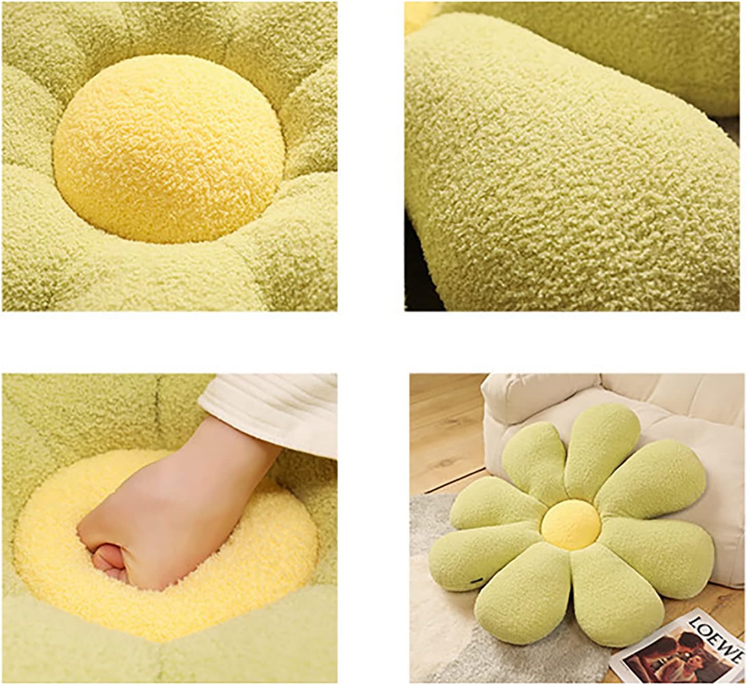 Almohada pequeña con diseño de margarita, cojín de tatami, cojín de pétalos, cojín para asiento de automóvil, cojín para asiento de automóvil. (19