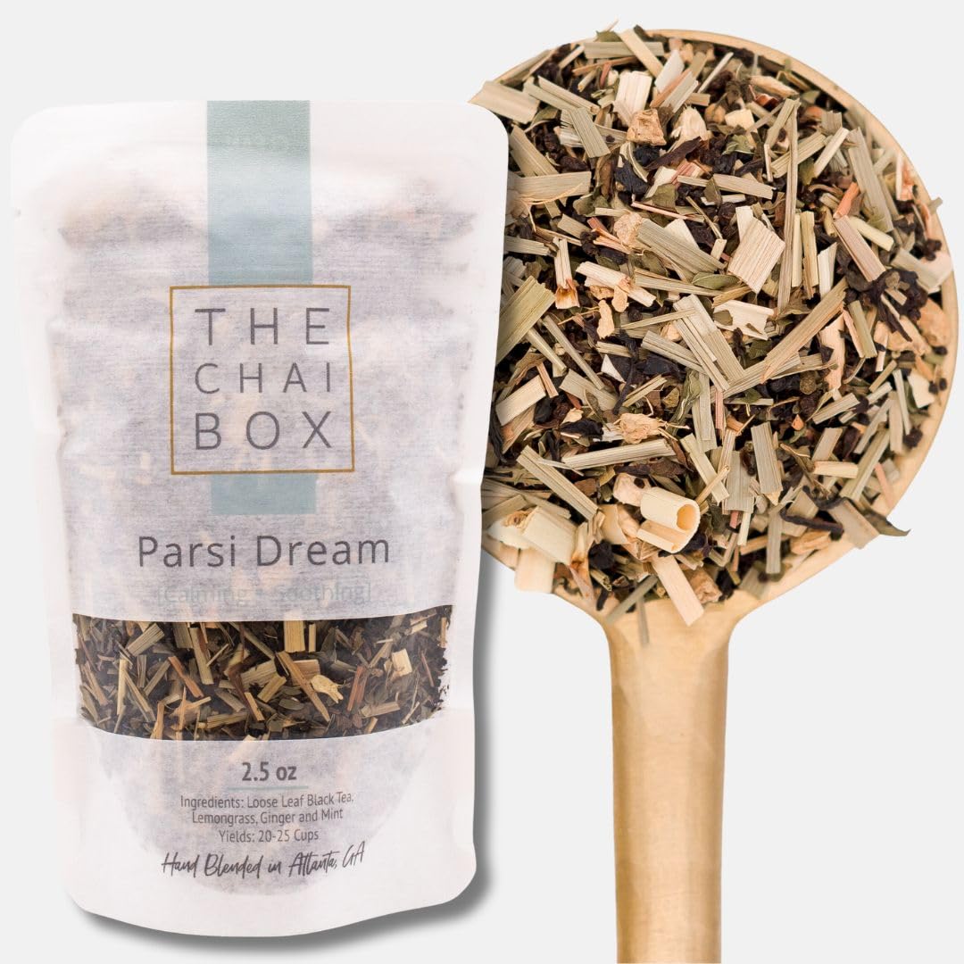 The Chai Box – Parsi Dream – Té de hojas sueltas negras con hierba de limón, jengibre, menta. Una celebración de la hermosa cultura Parsi –
