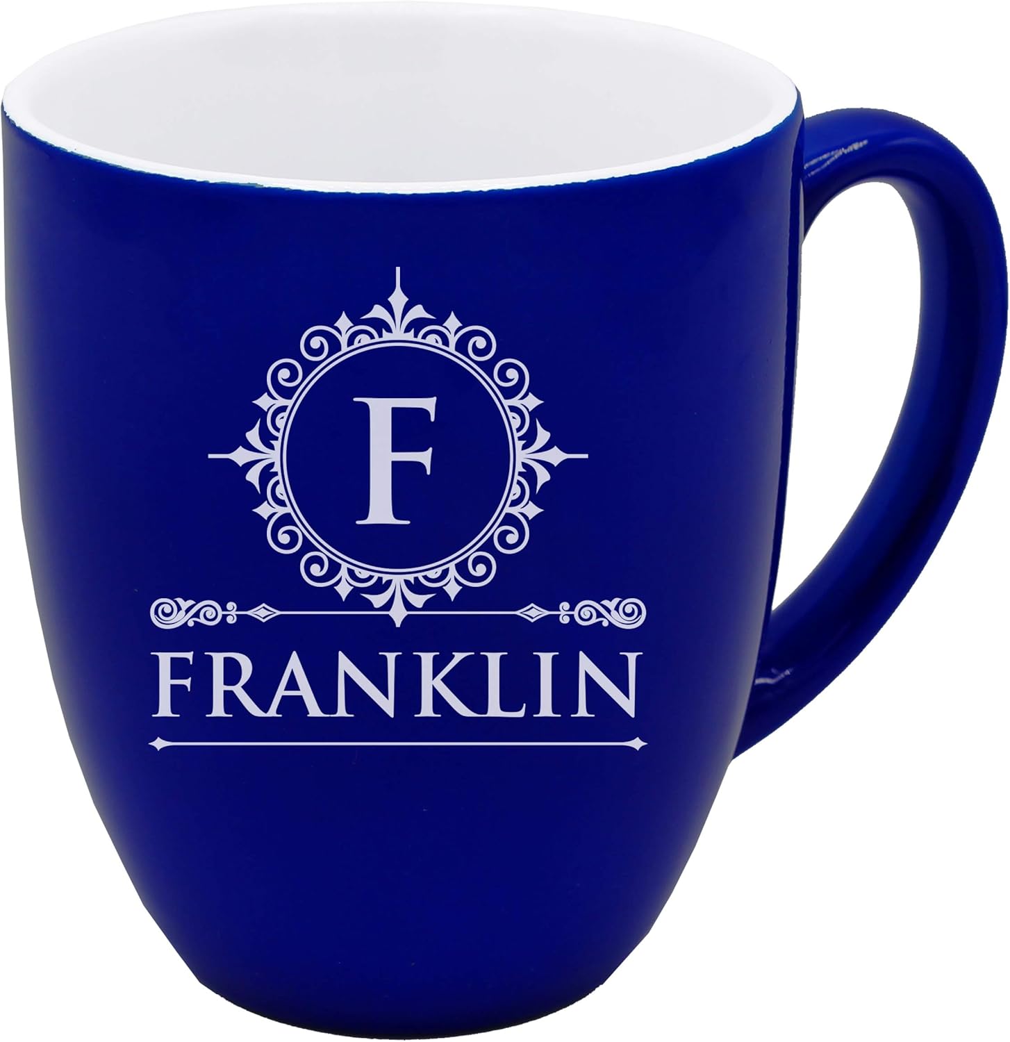 Taza de café con leche grabada personalizada – Taza de café personalizada (azul)